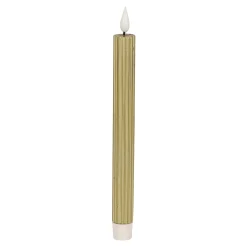 O'malley Kaarsen>LED dinerkaars ribbel 25 cm goud