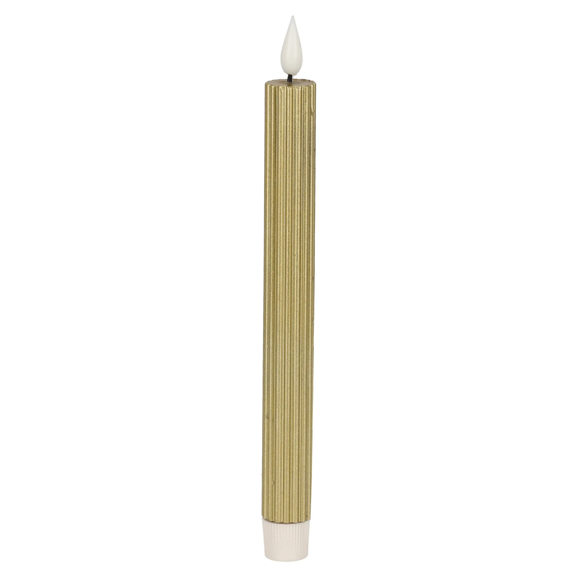 O'malley Kaarsen>LED dinerkaars ribbel 25 cm goud
