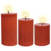 O'malley Kaarsen>LED Kaars rib melt 3st met rood