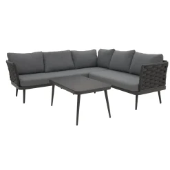 Bois le Duc Loungesets>Loungeset Sulden antraciet met kussens