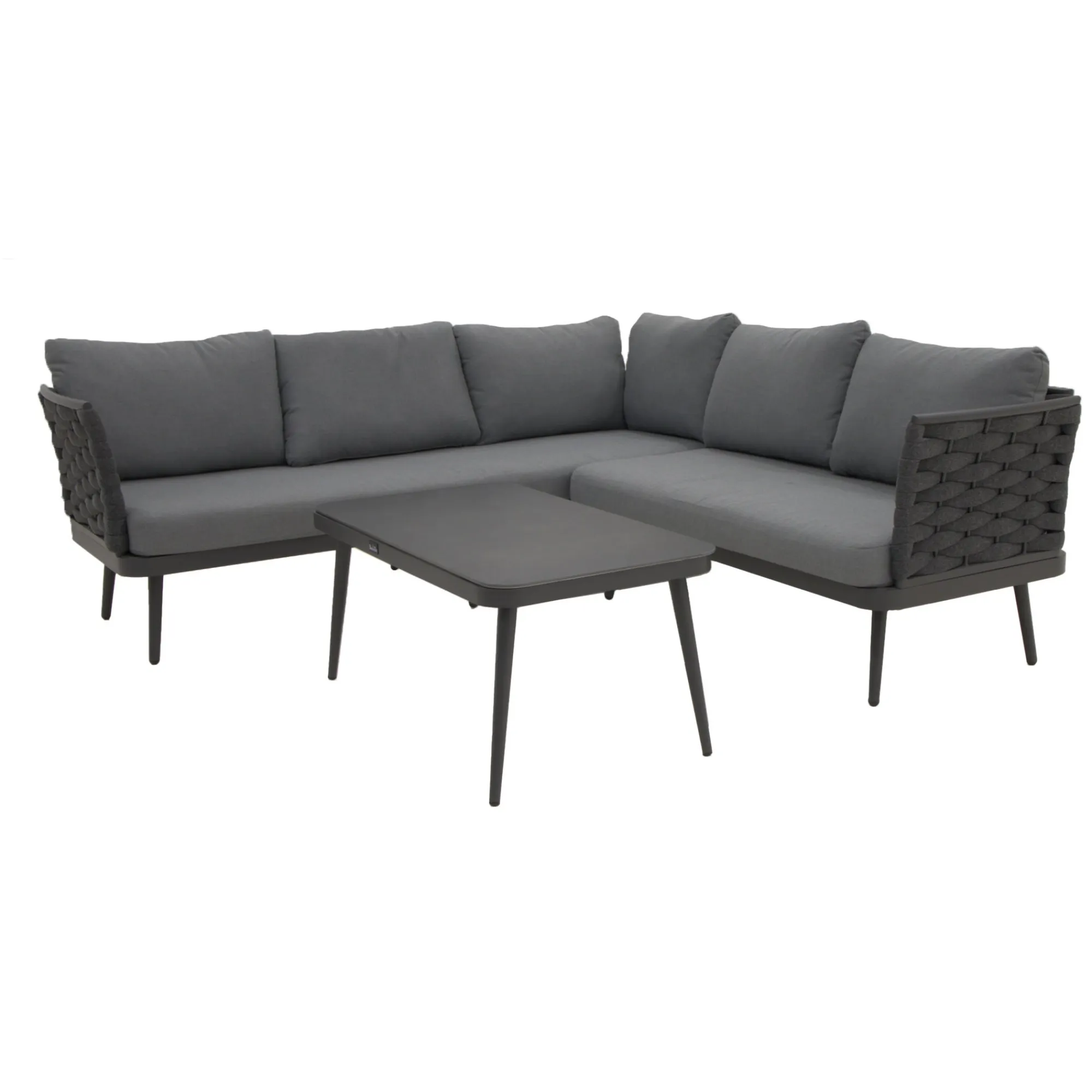 Bois le Duc Loungesets>Loungeset Sulden antraciet met kussens