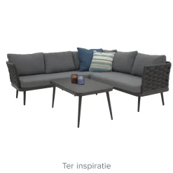 Bois le Duc Loungesets>Loungeset Sulden antraciet met kussens