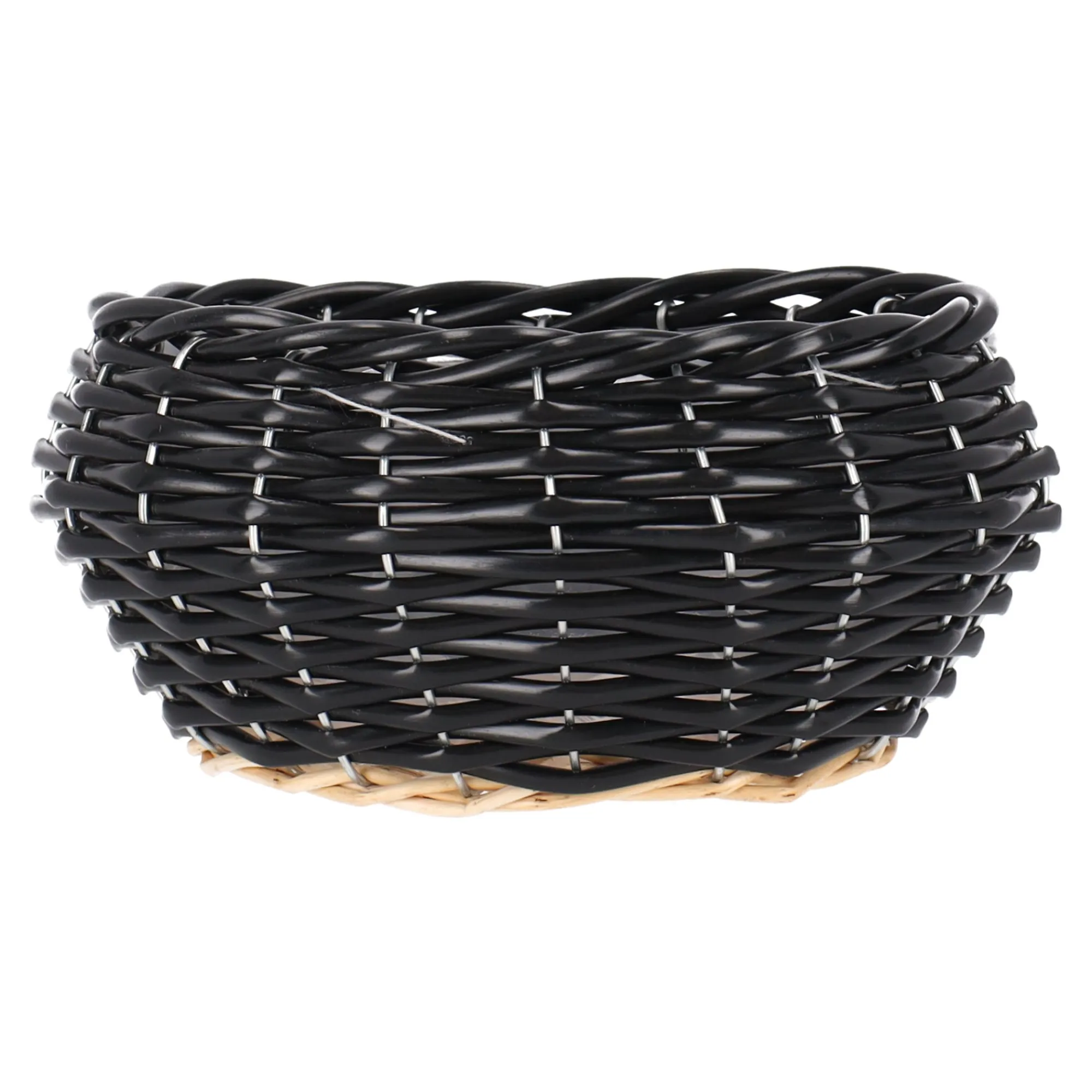 O'malley Woondecoratie>Mand riet rond zwart 19 cm