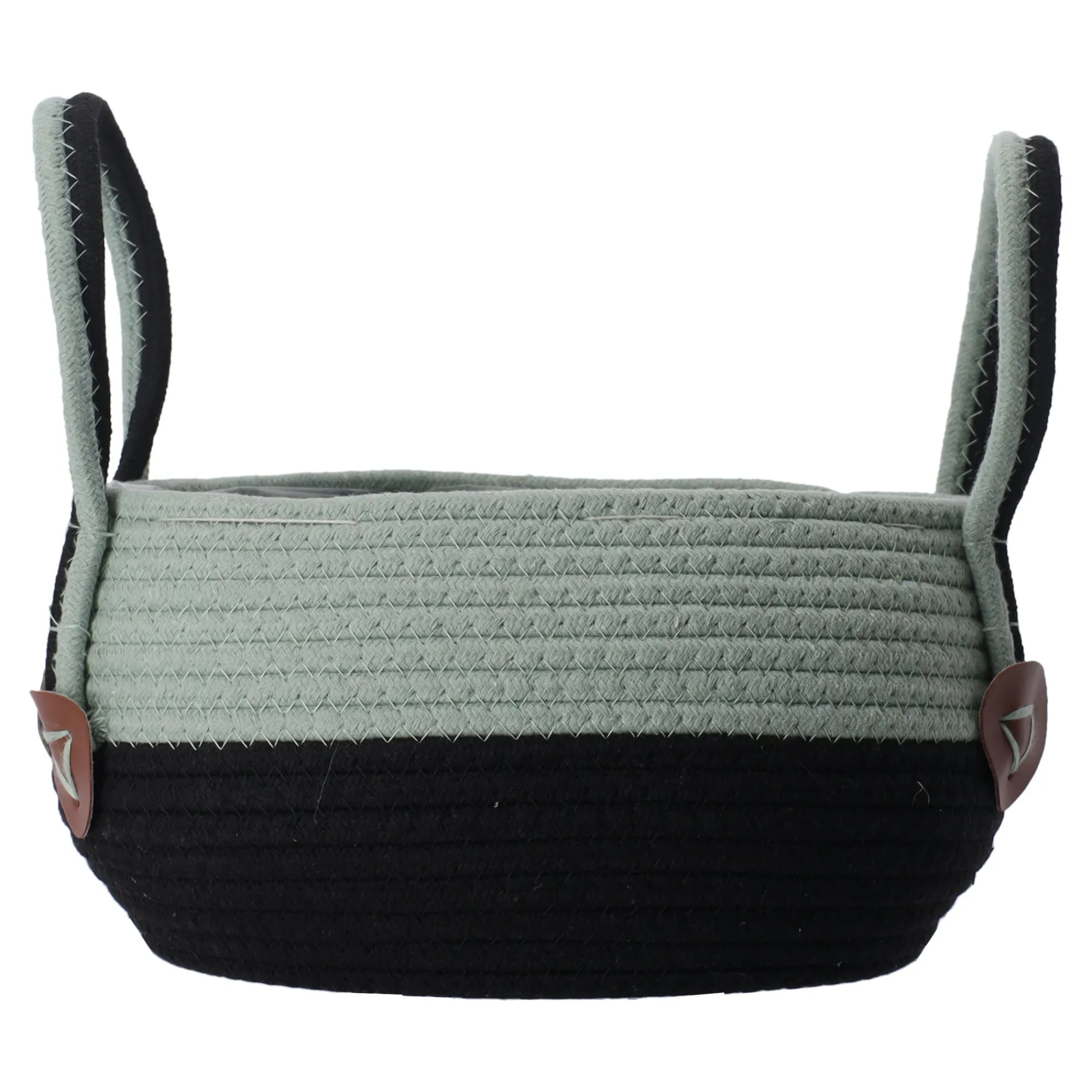 Woondecoratie>Mand Vertain 27 cm groen/zwart
