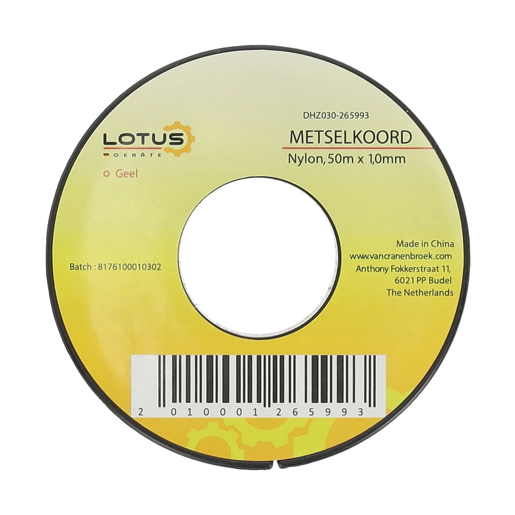 Lotus Bouw>Metselkoord nylon geel 50 m x 1 mm