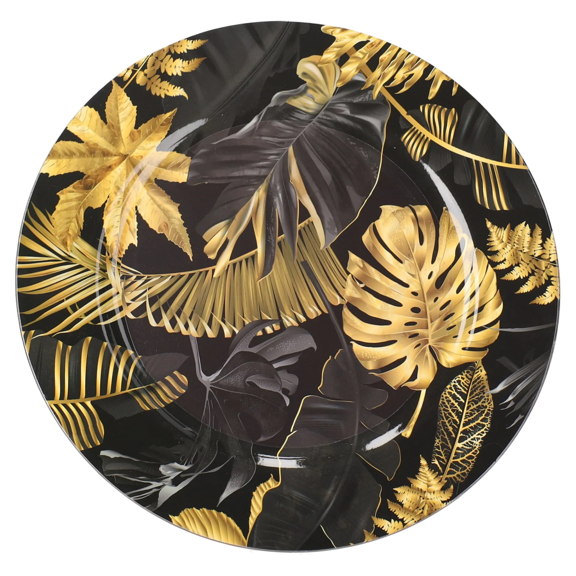O'malley Koken & Tafelen>Onderbord 33 cm blad goud zwart