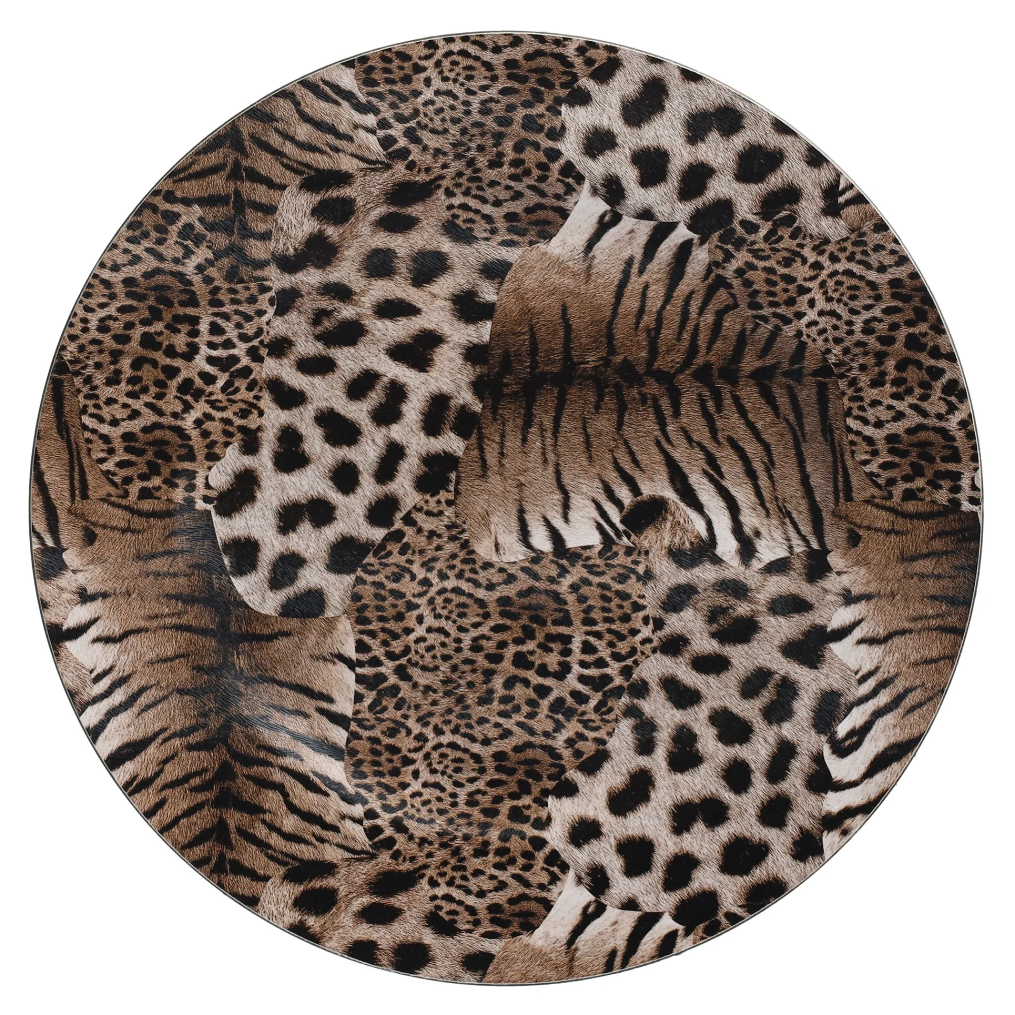 Koken & Tafelen>Onderbord luipaard 33 cm creme