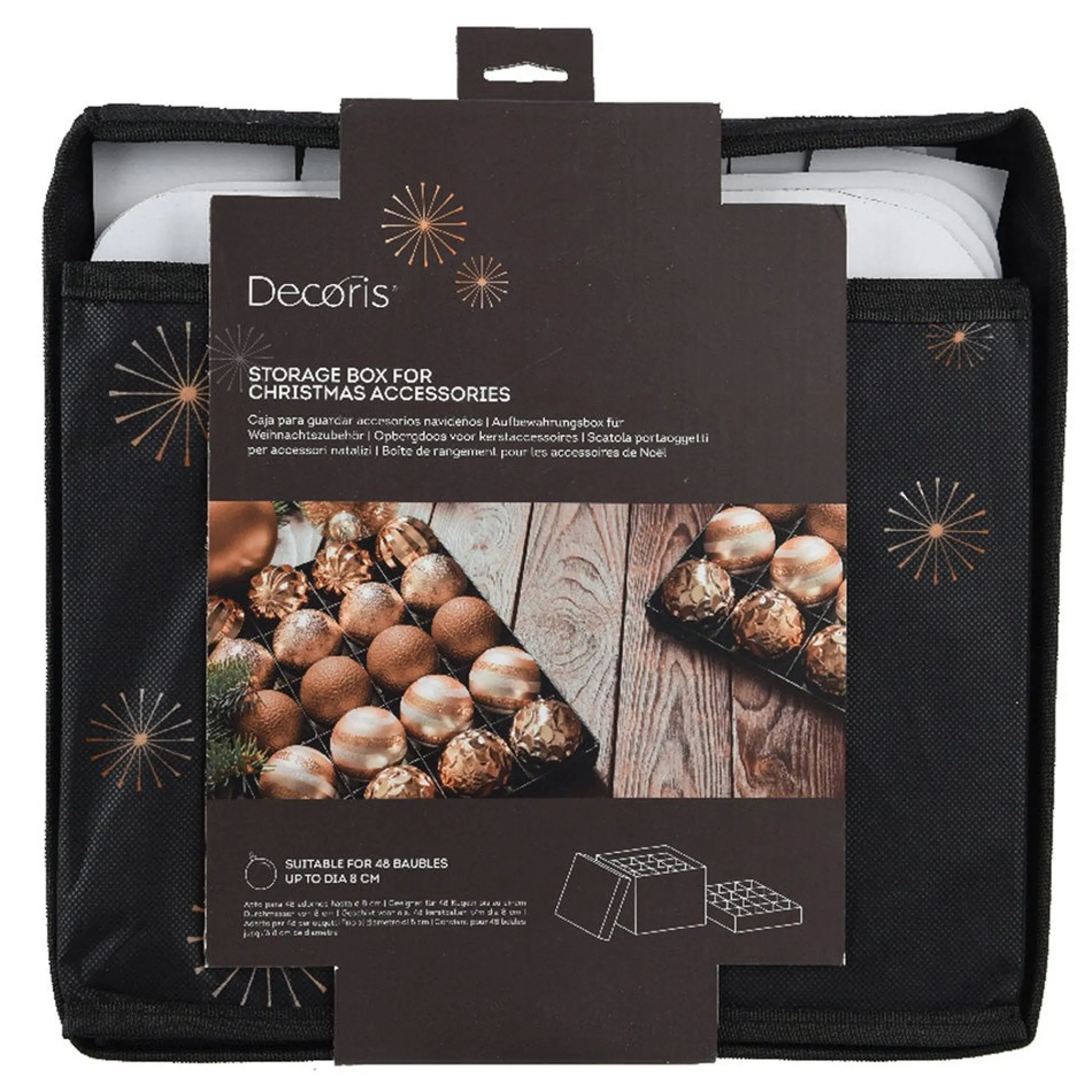 Decoris Kerstballen>Opbergdoos kerstbal polyester