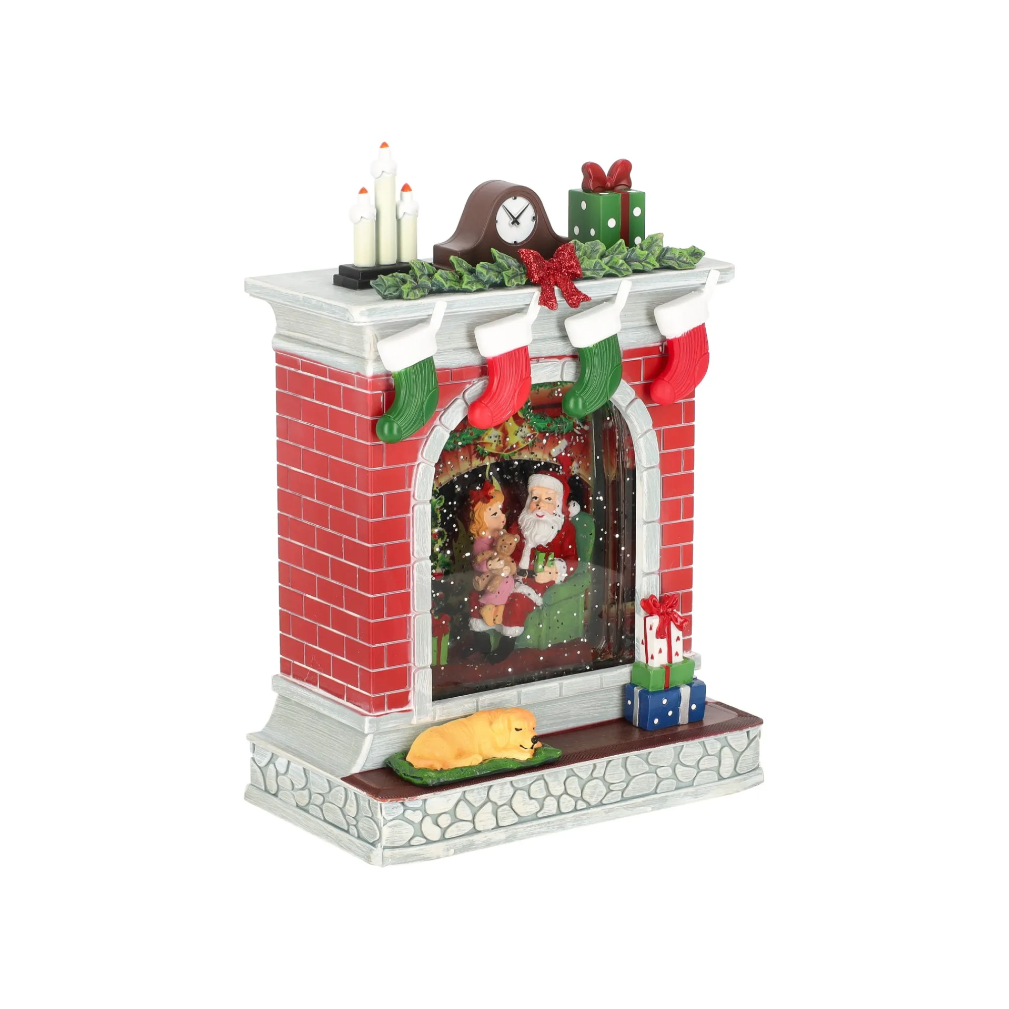 O'malley Kerstdecoratie>Openhaard glitter 24 cm rood
