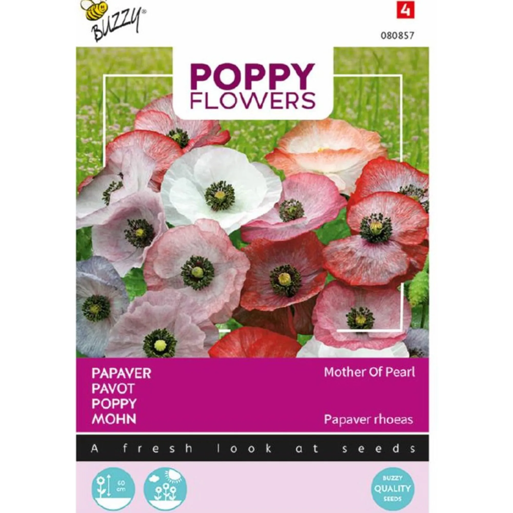 Buzzy Moestuin>Papaver Mother of Pearl