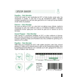 Horti Tops Moestuin>Paprika Yolo wonder