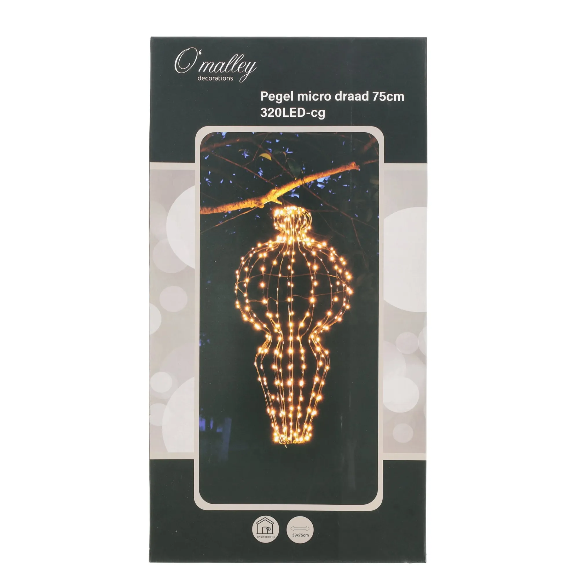 O'malley Kerstdecoratie|Kerstverlichting>Pegel micro draad 75 cm 320LED-cg