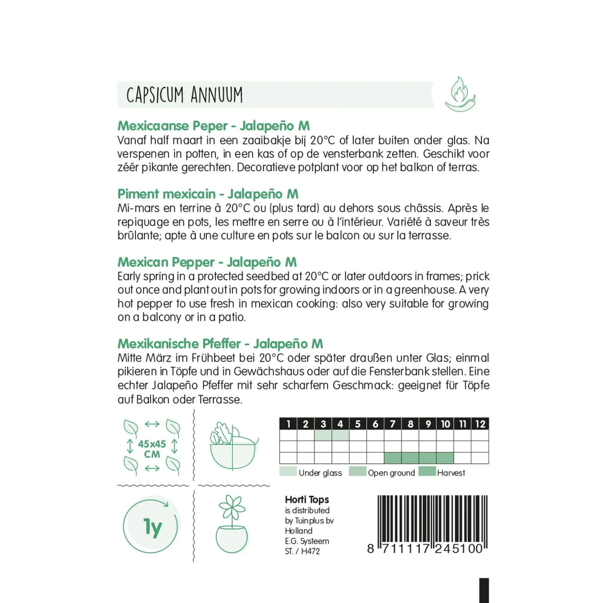 Horti Tops Moestuin>Peper Jalapeño M / Mexicaanse peper zaad