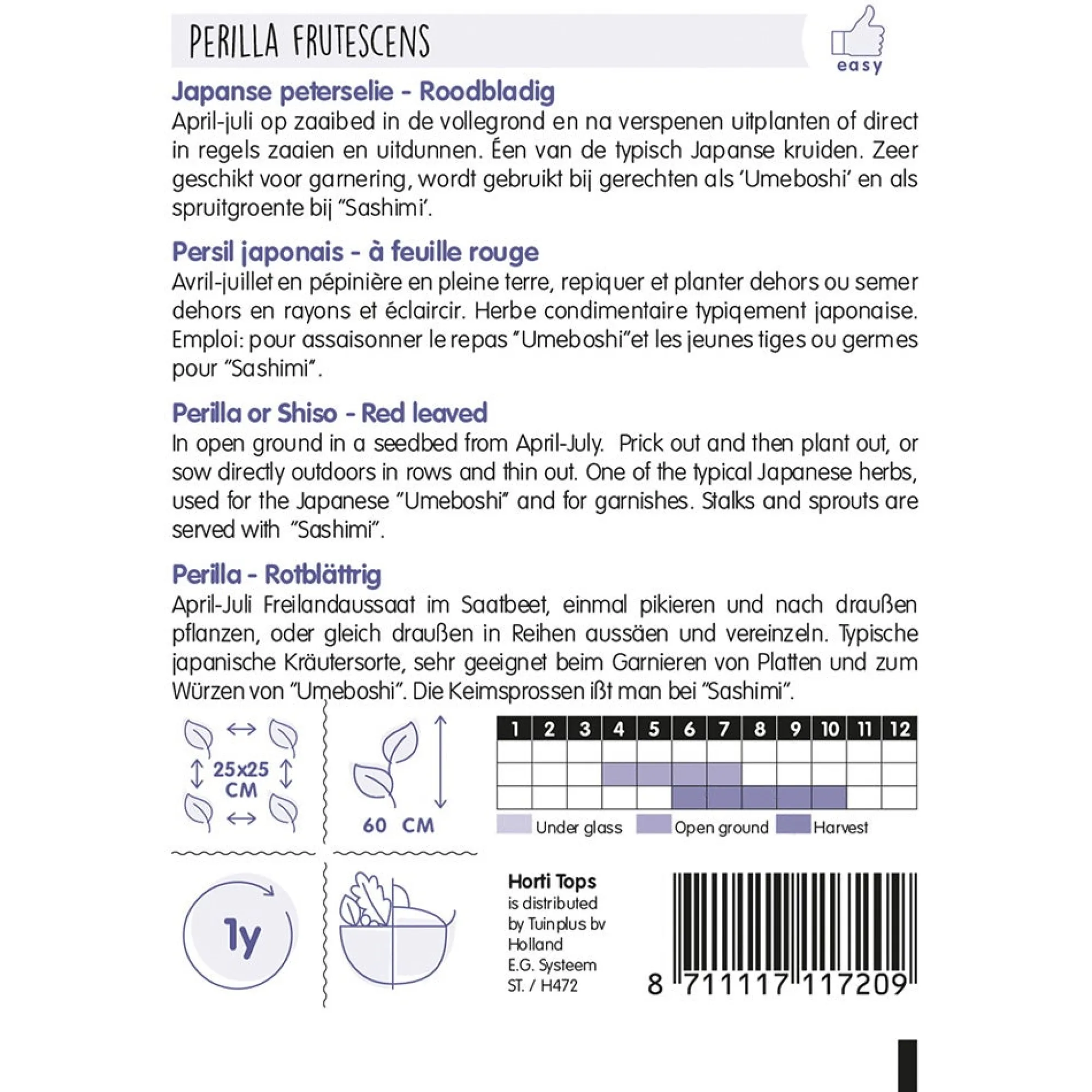 Horti Tops Moestuin>Perilla Shiso paarsbladig zaad