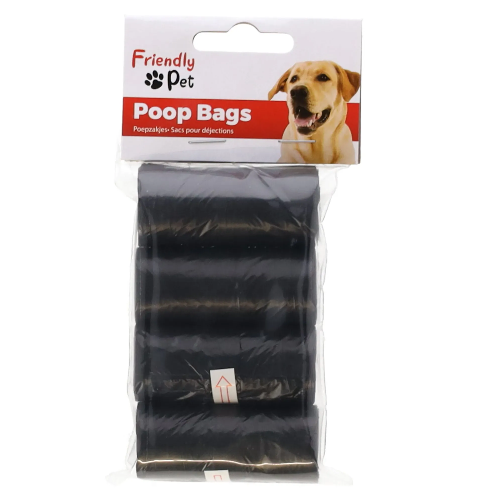 Friendly Pet Hondenverzorging>Poepzak + handvat zwart 4x15st