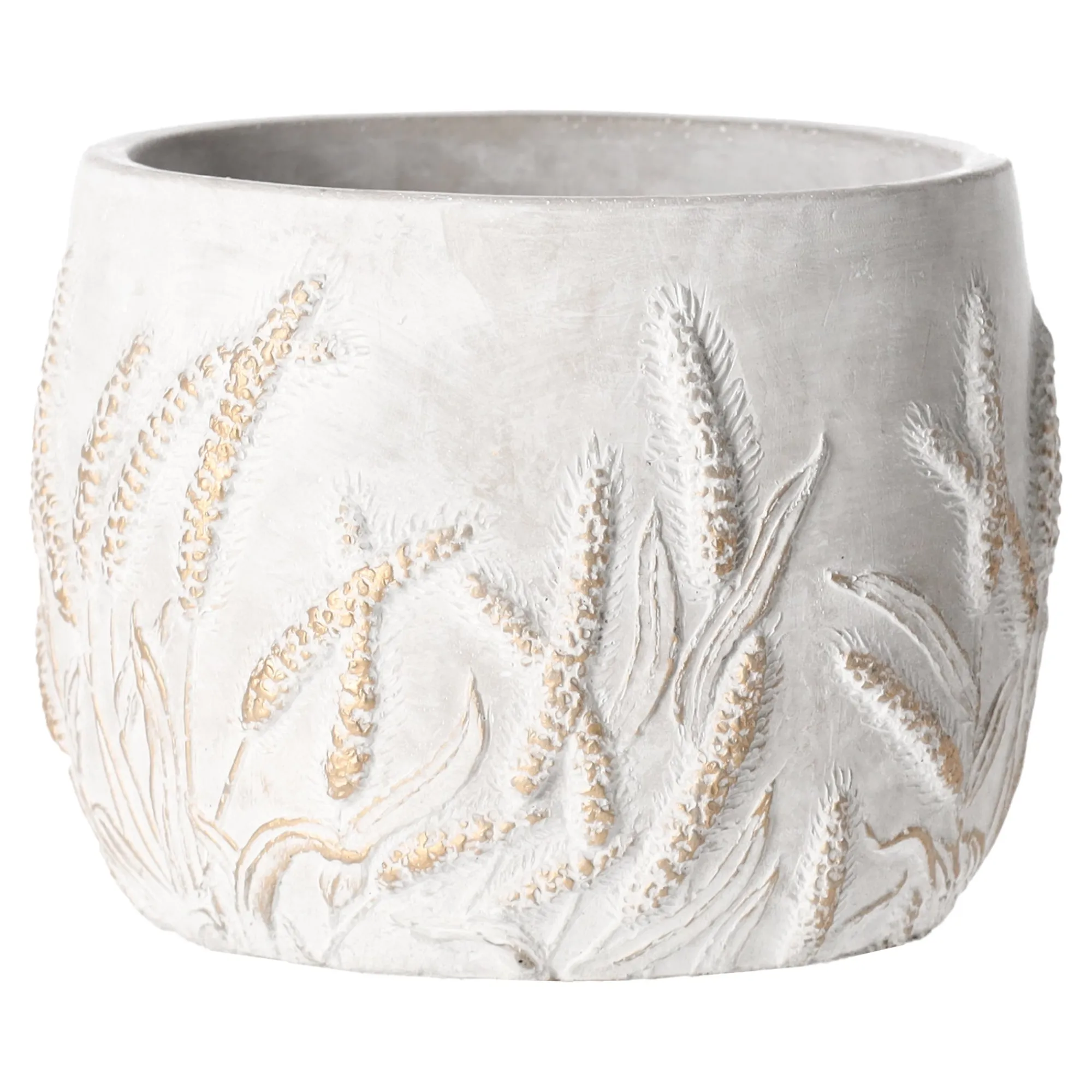 Natural Collections Vazen En Potten>Pot cement goud 14 x 11 cm