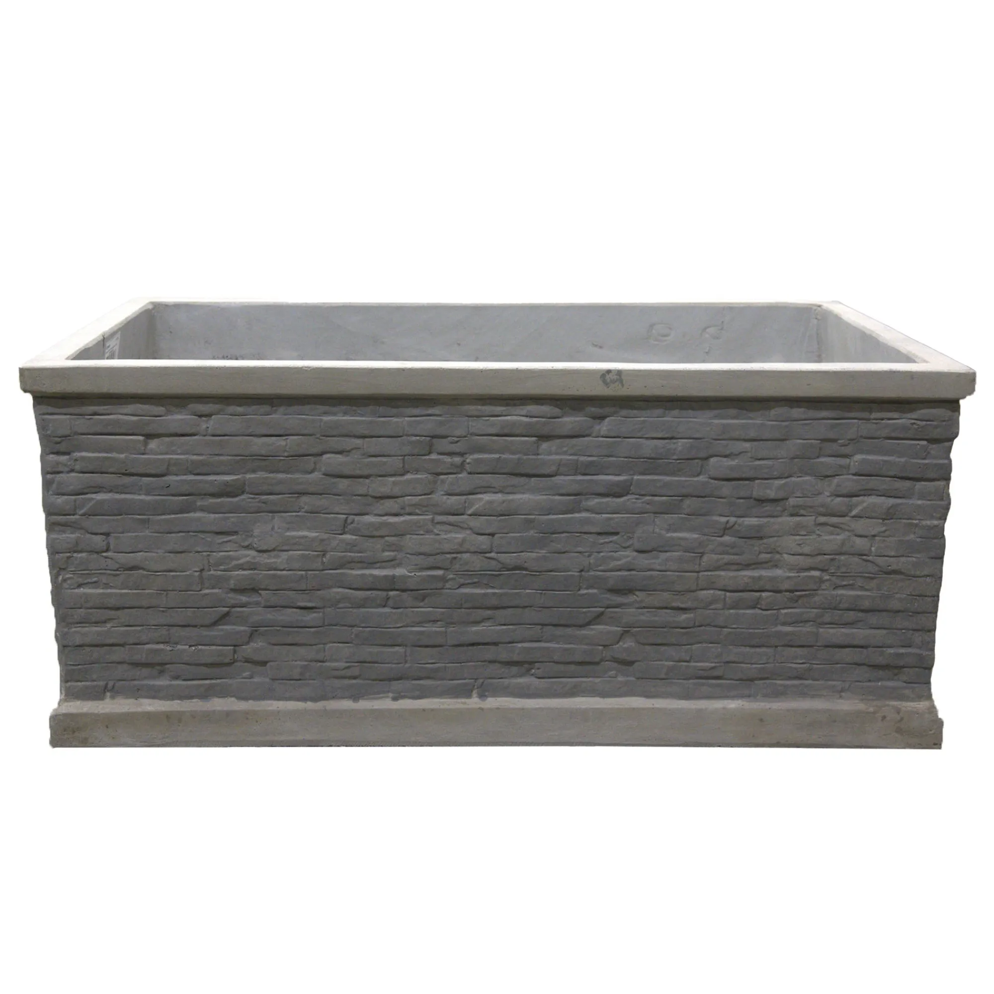 Mega Collections Tuindecoratie>Pot Jambi Brick Rec grey 60 cm
