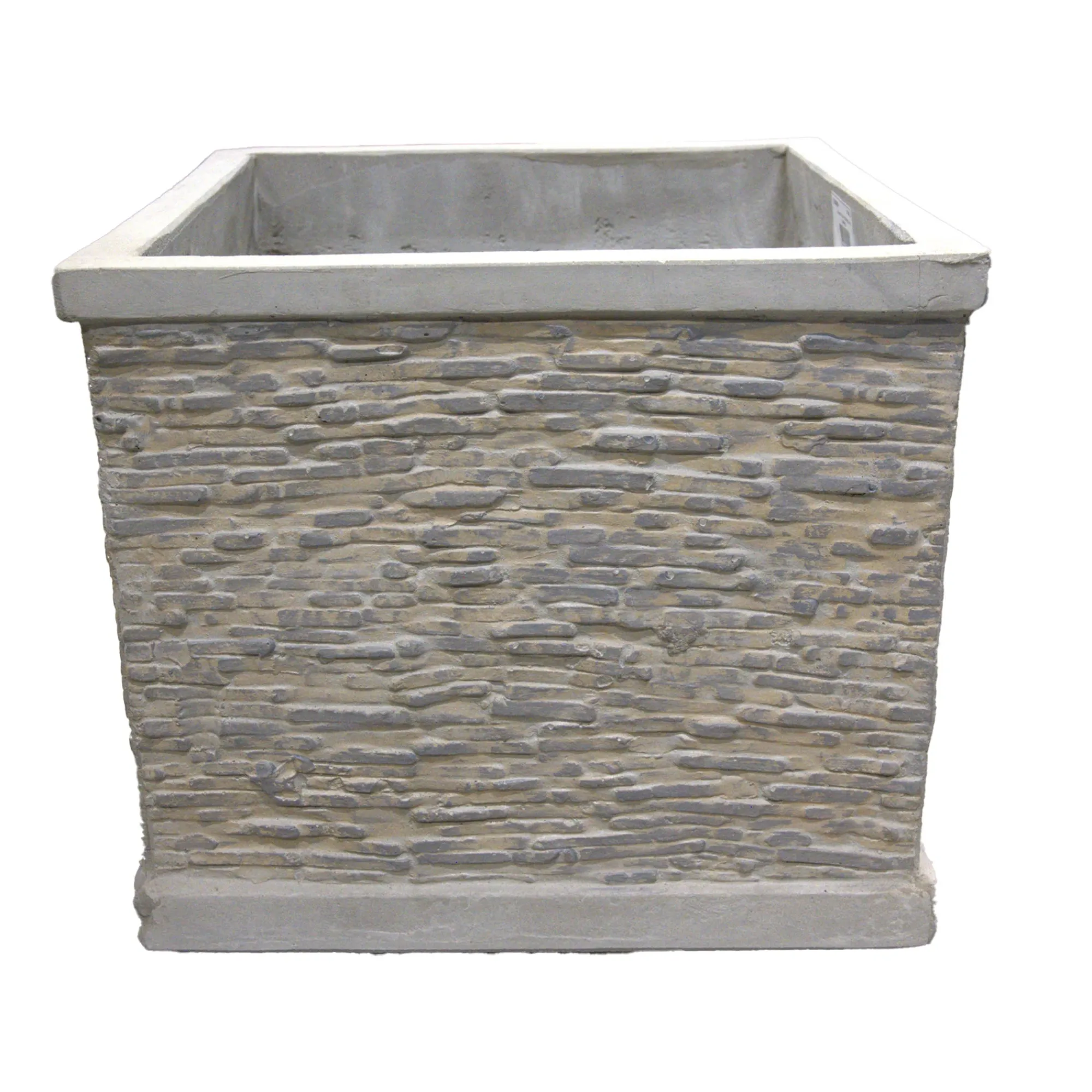 Mega Collections Tuindecoratie>Pot Jambi Slate cube grey 20 cm