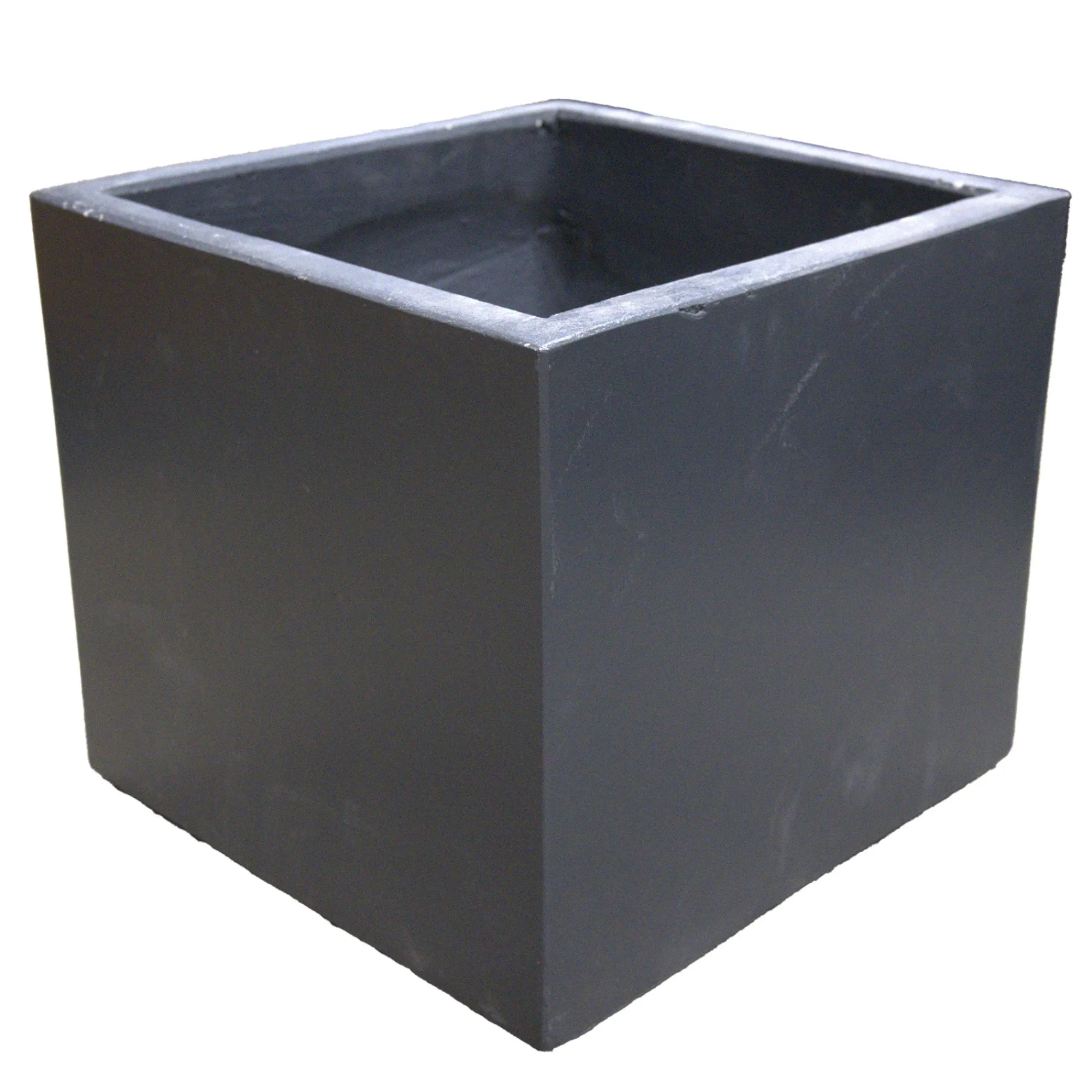 Mega Collections Tuindecoratie>Pot Smooth Cubi Lead 23 cm