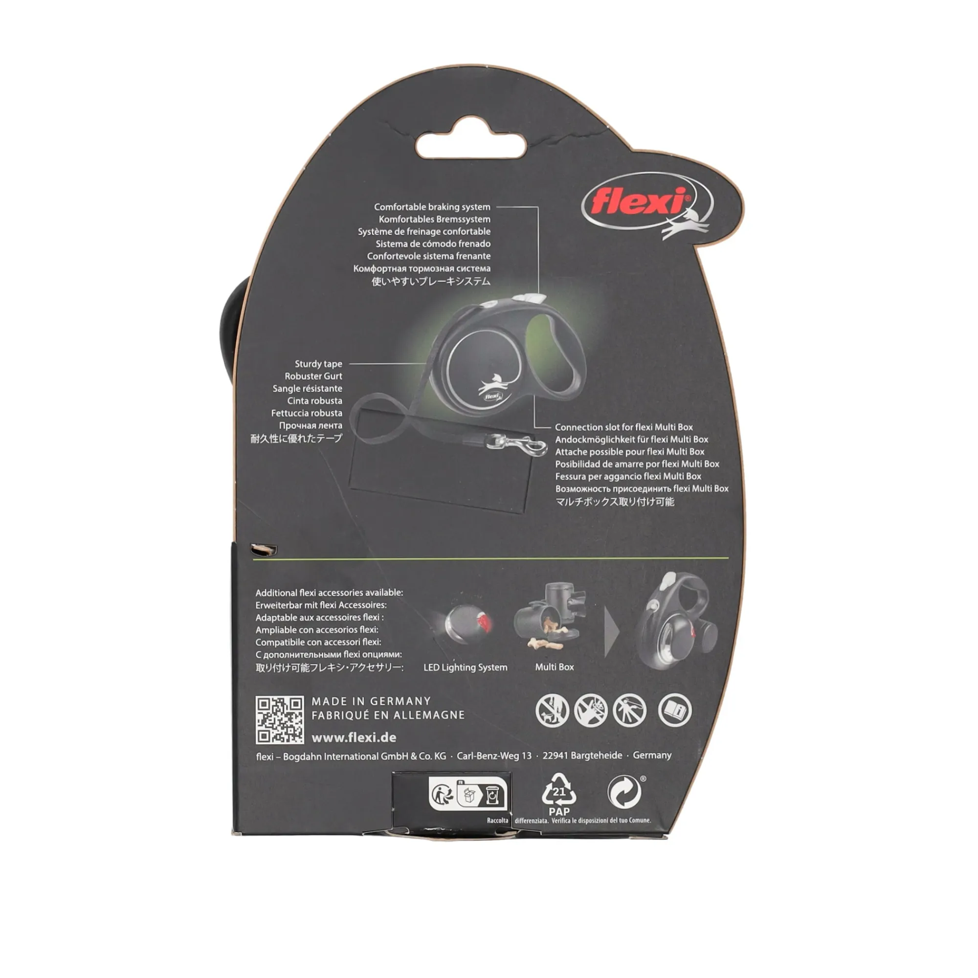 Flexi Hondenriem>Rollijn black dsgn tape M 5M blauw