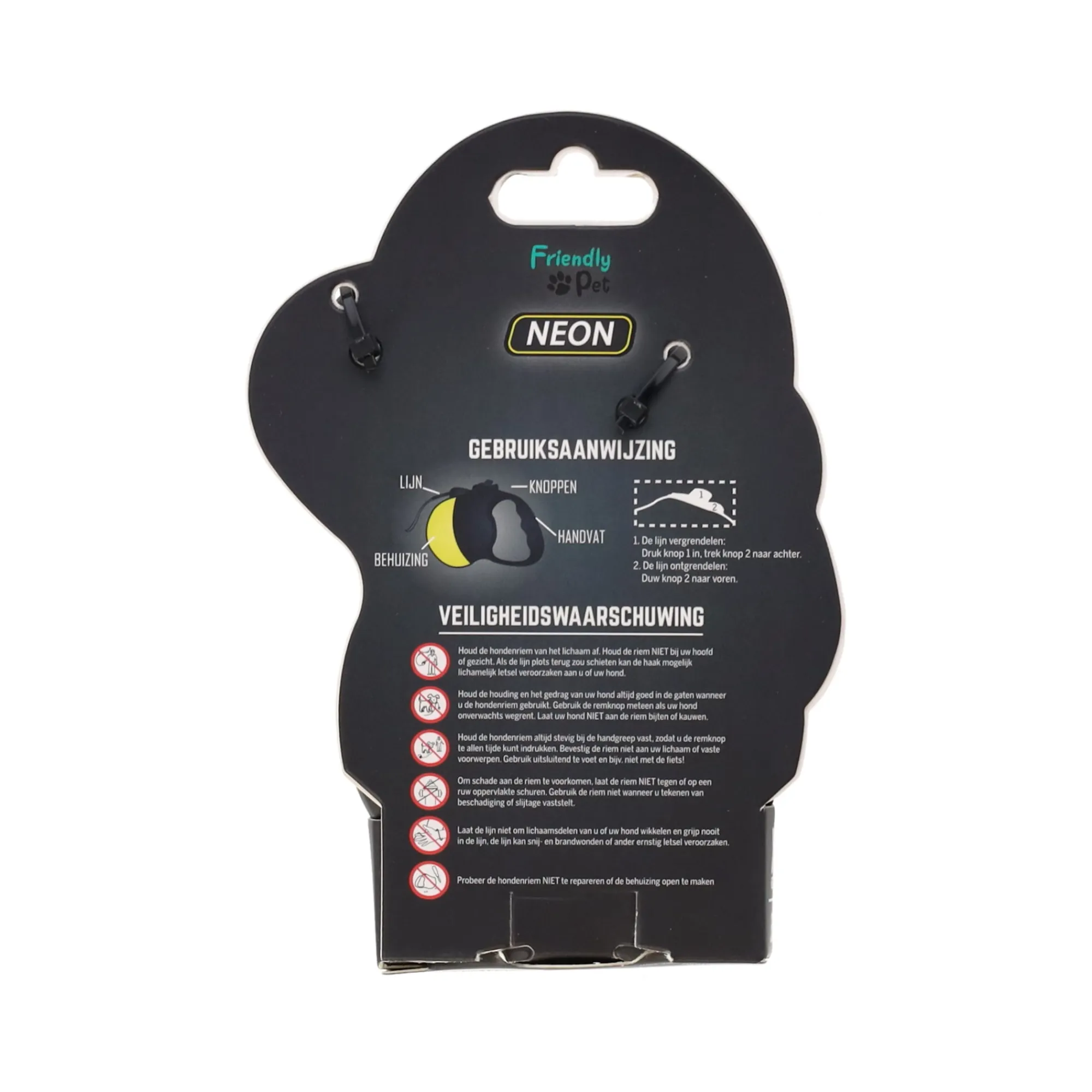 Friendly Pet Hondenriem>Rollijn tape XS 3M neon reflec