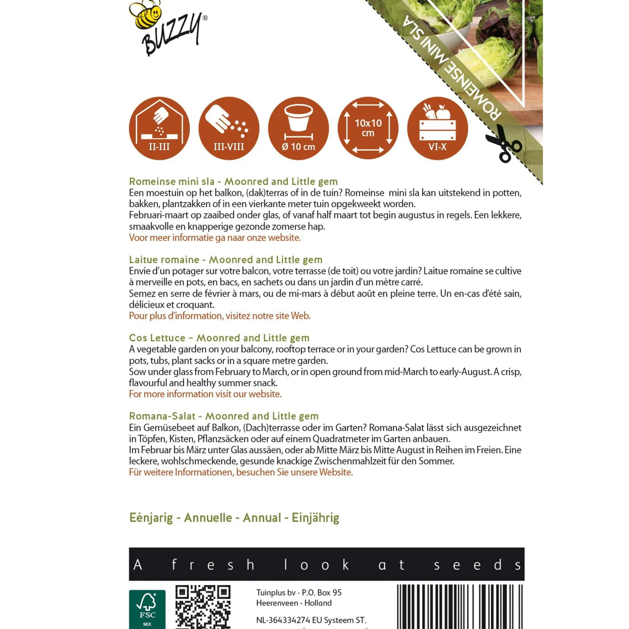 Buzzy Moestuin>Romeinse mini sla mix