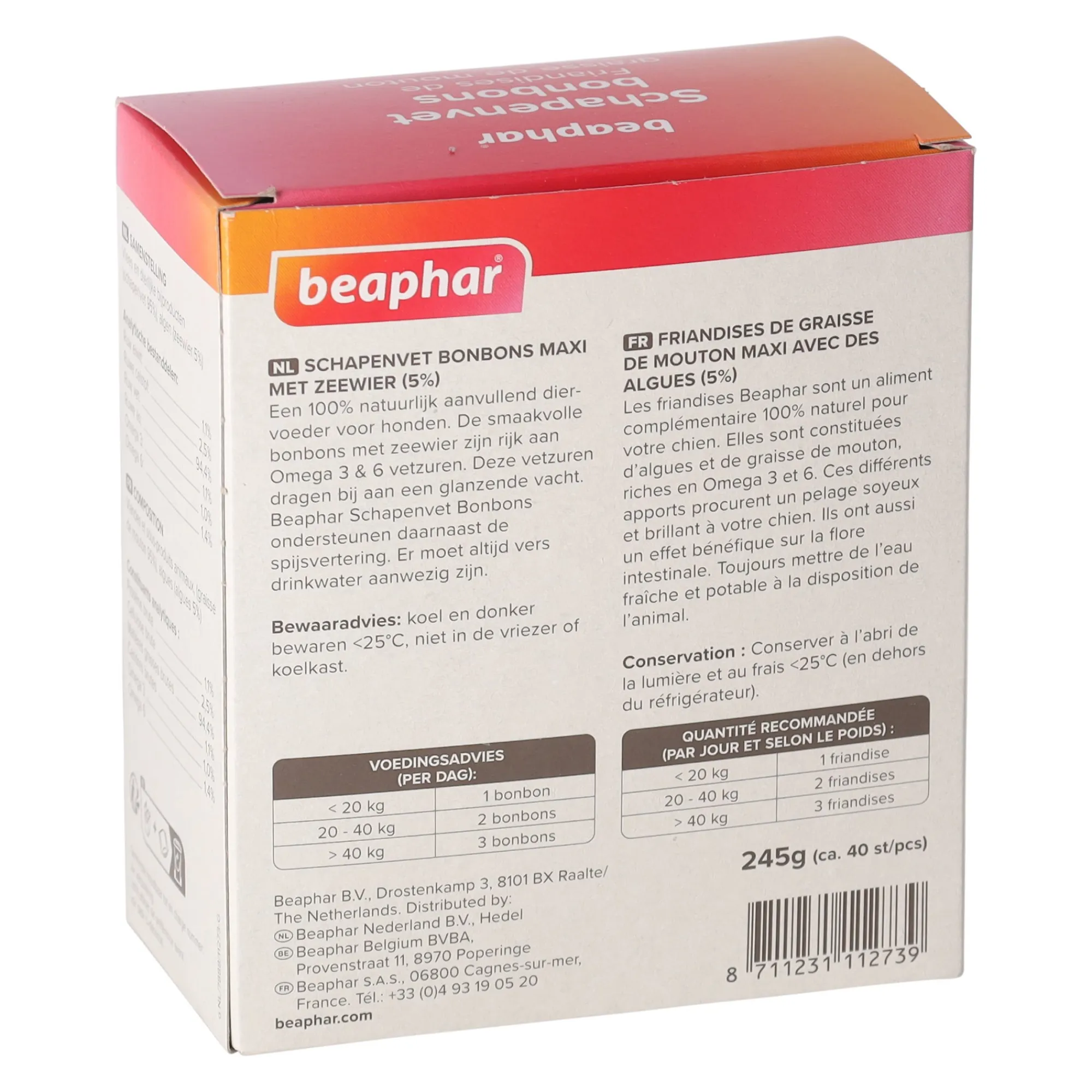 Beaphar Hondensnacks>Schapenvet bonbons zeewier