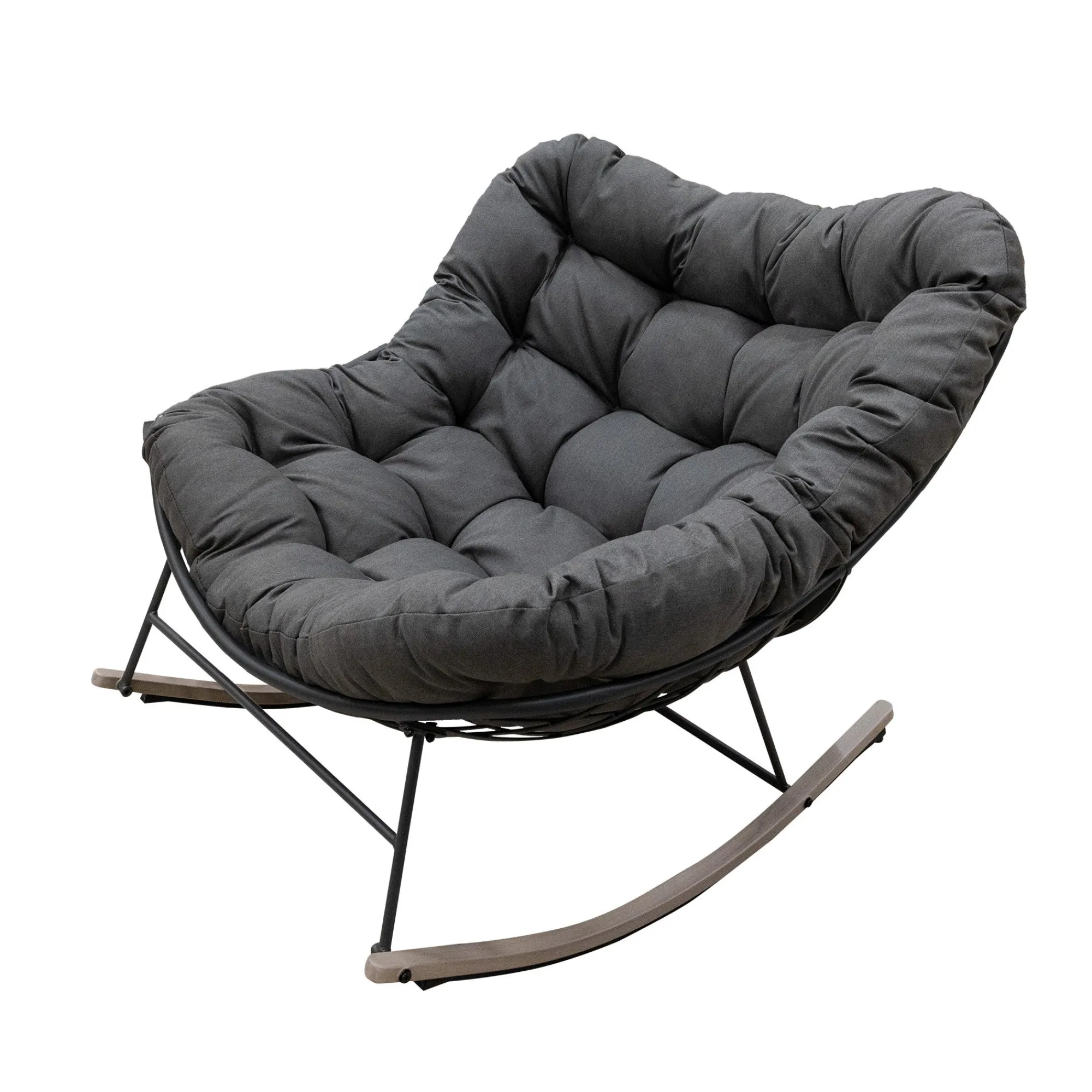 Bois le Duc Tuinstoelen>Schommelstoel Breskens antraciet met kussen