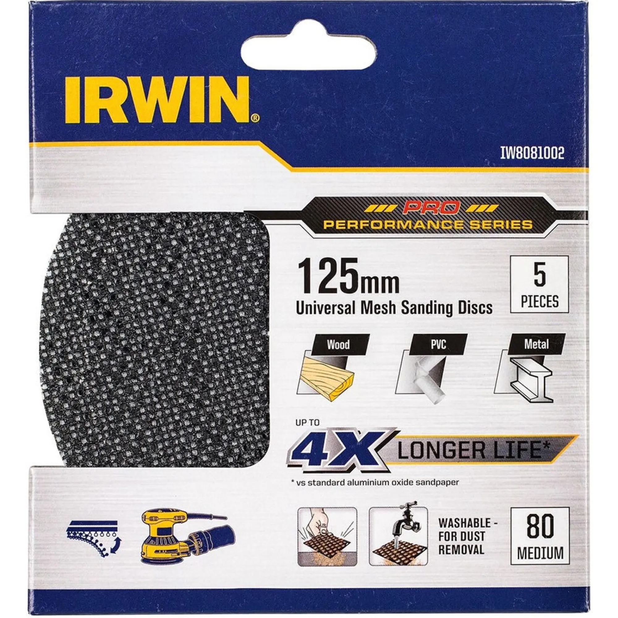 Irwin Toebehoren Elektrisch Gereedschap>Schuurgaas Ø125mm K80 5st.