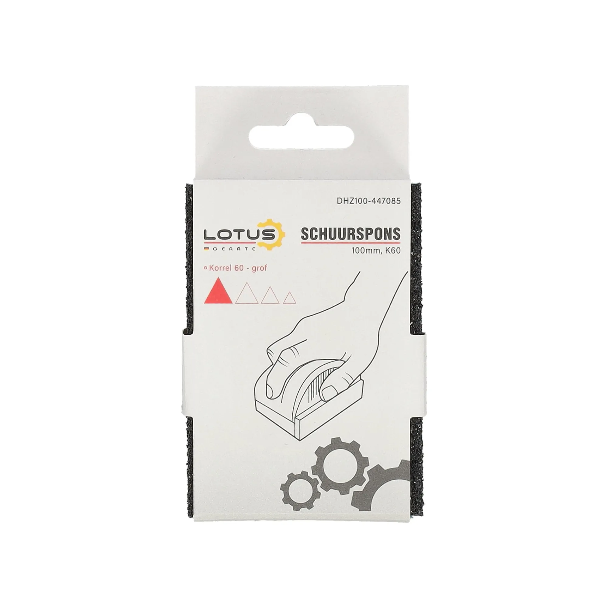 Lotus Verfspullen>Schuurspons 100 mm K60 grof