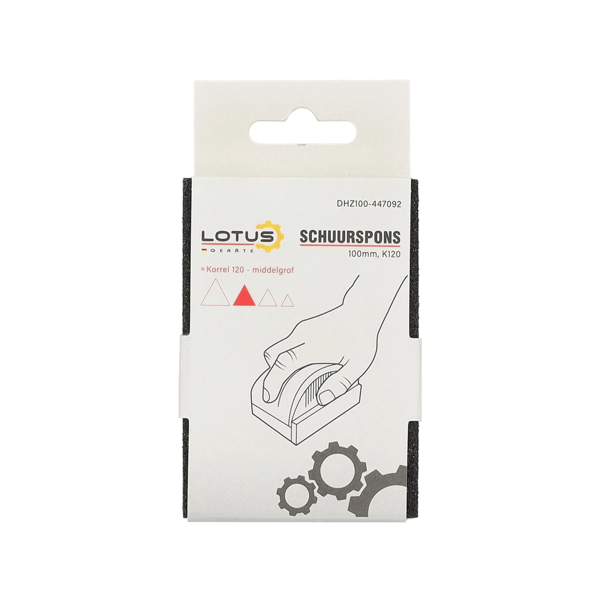 Lotus Verfspullen>Schuurspons 100 mm K120 medium