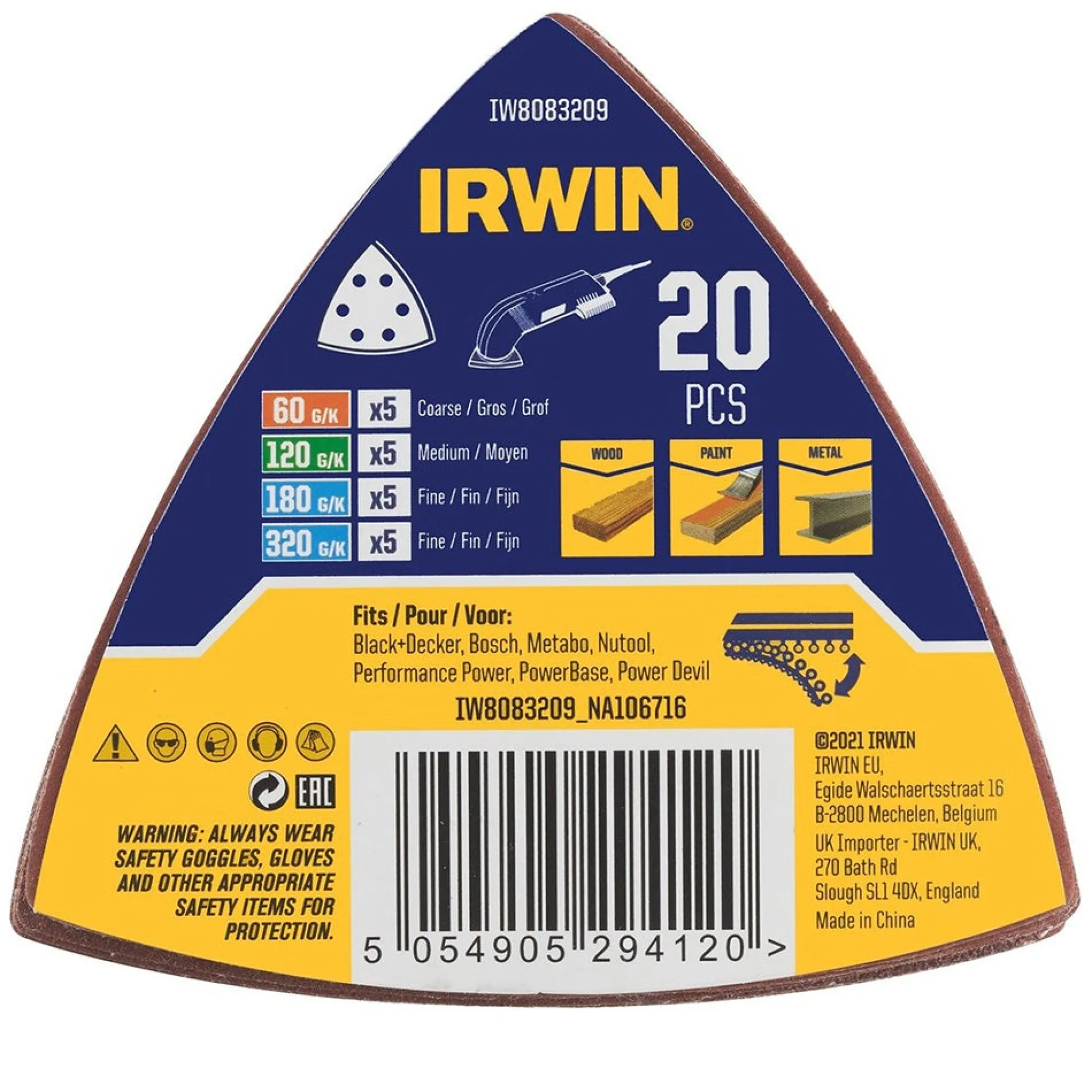 Irwin Toebehoren Elektrisch Gereedschap>Schuurstrook delta 20st.