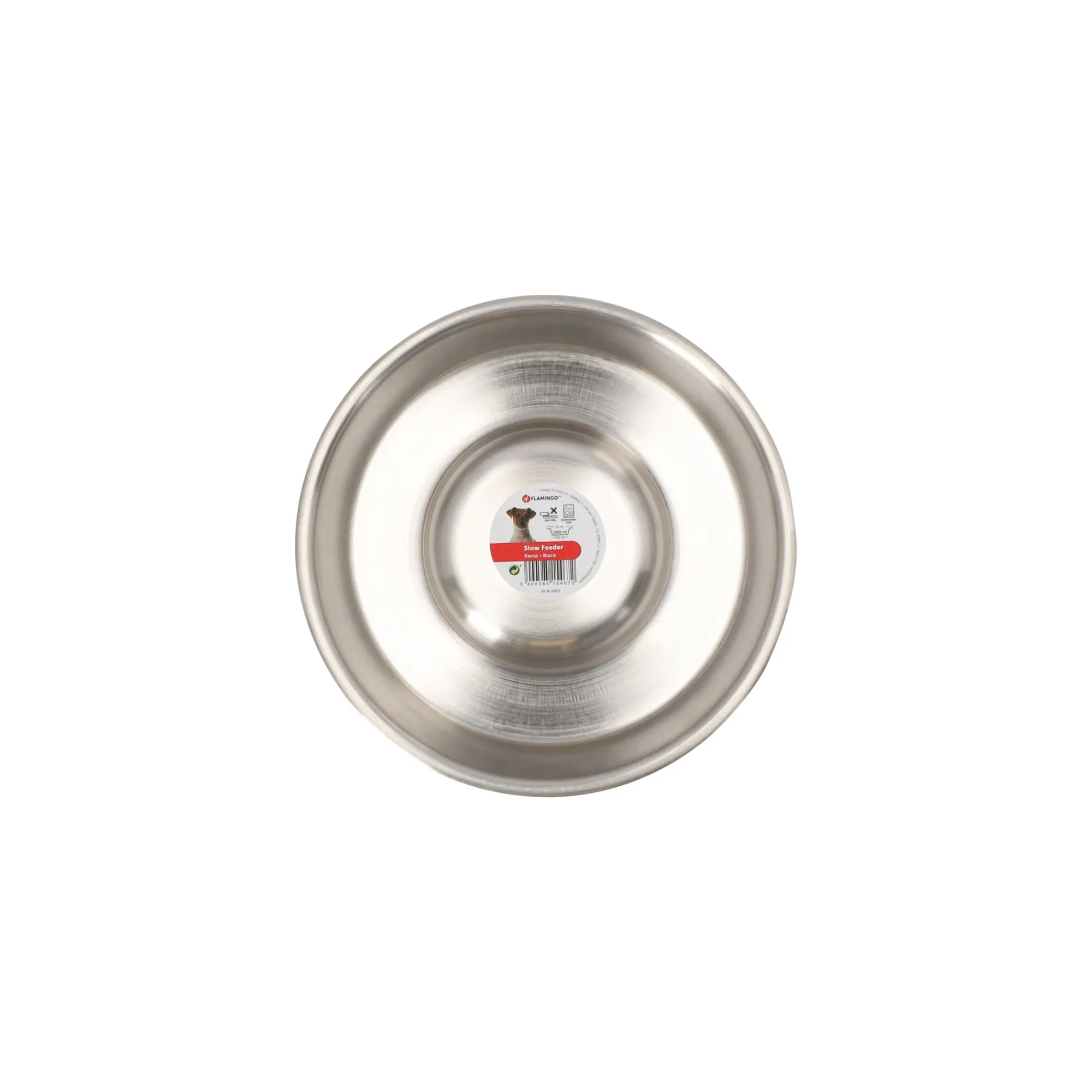 Flamingo Drink- En Voerbak Hond>Slowfeeder Kena zwart 17cm