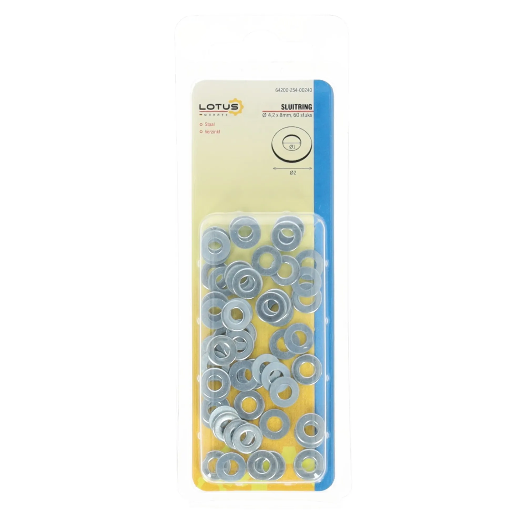Lotus Bouw>Sluitring verzinkt Ø4,2 x 8 mm 60st.