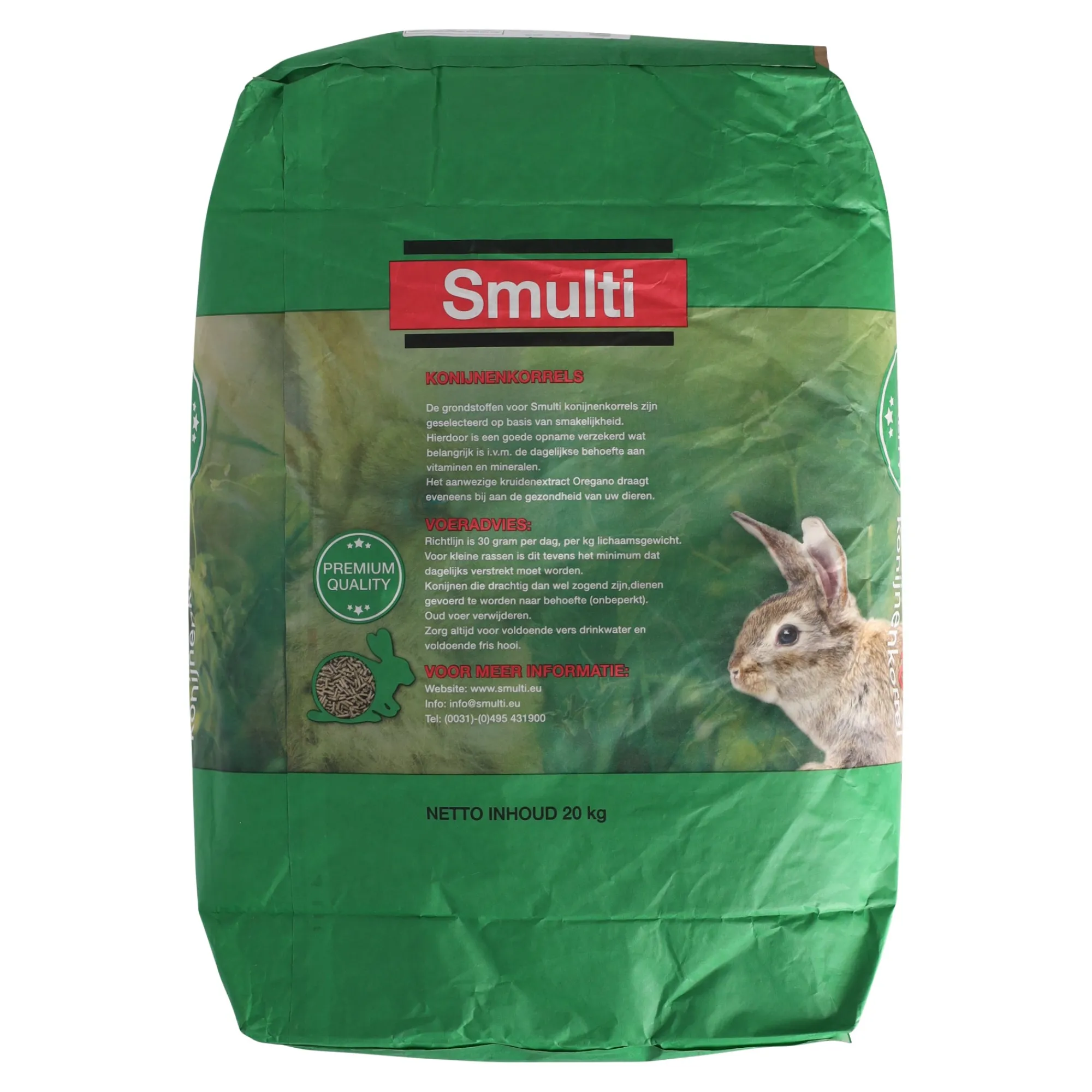 Smulti Knaagdiervoer>premium konijnenkorrel 20kg