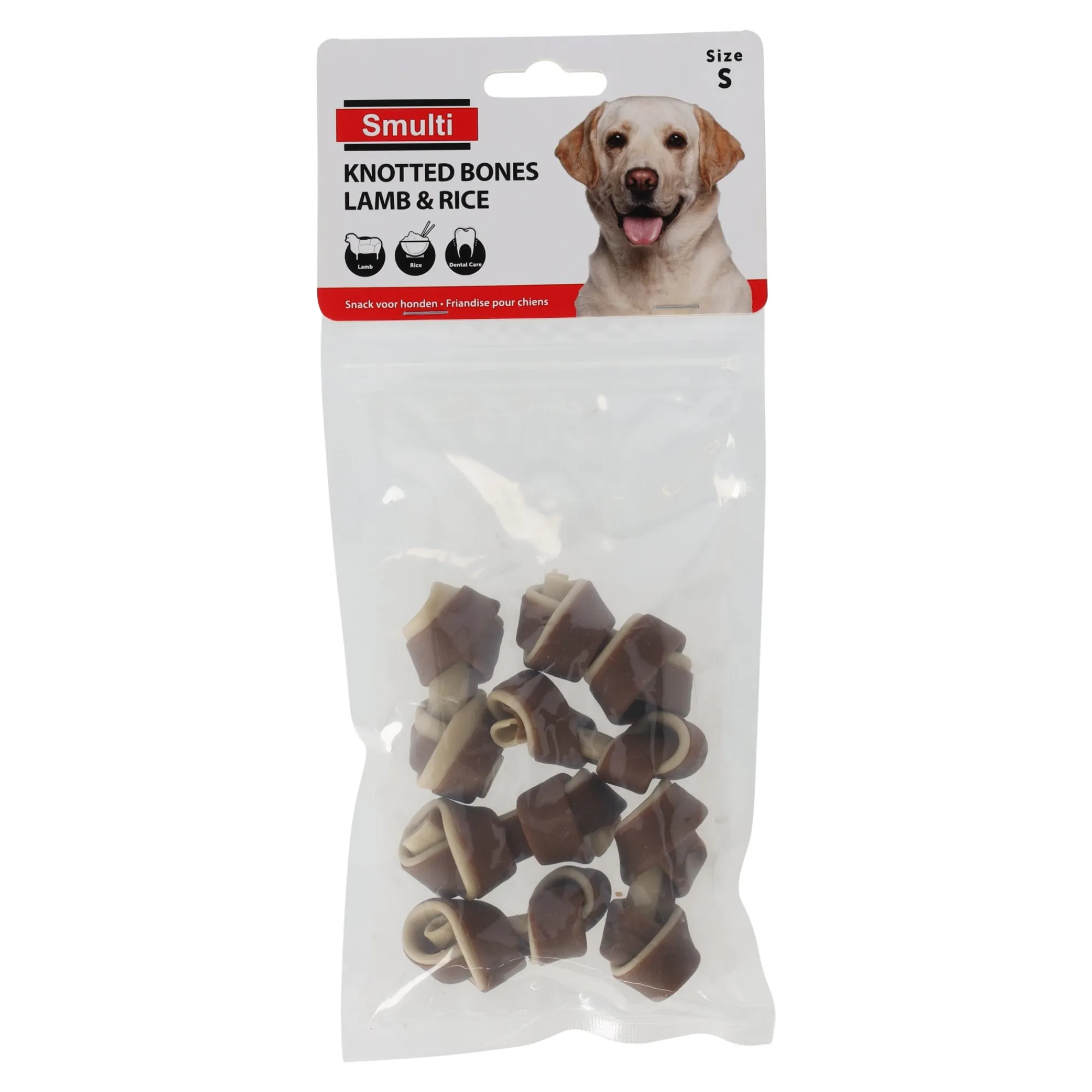 Smulti Hondensnacks>Snack knoopbeen lam met rijst 6st S