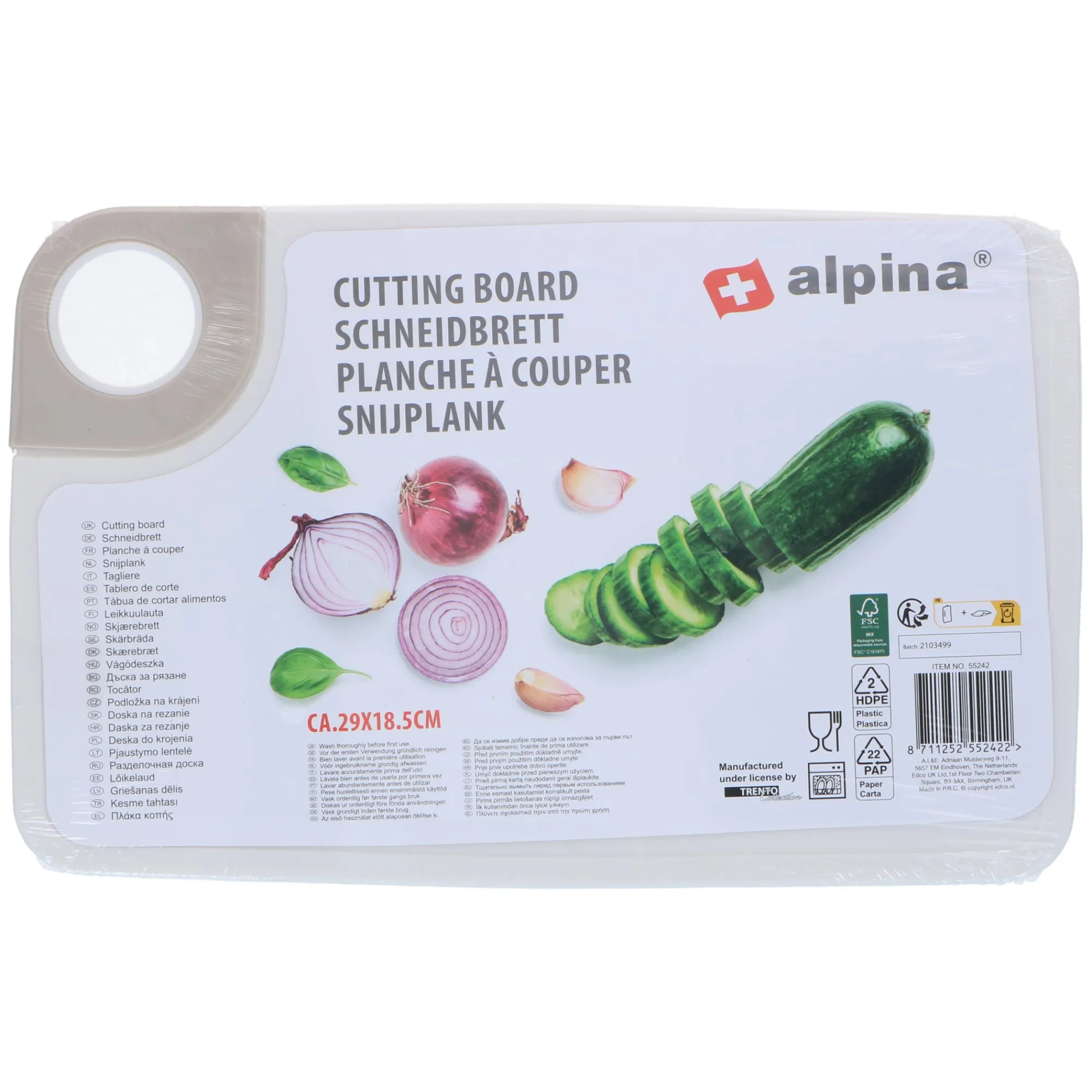 Alpina Koken & Tafelen>Snijplank M 28,8x18,5x0,5cm