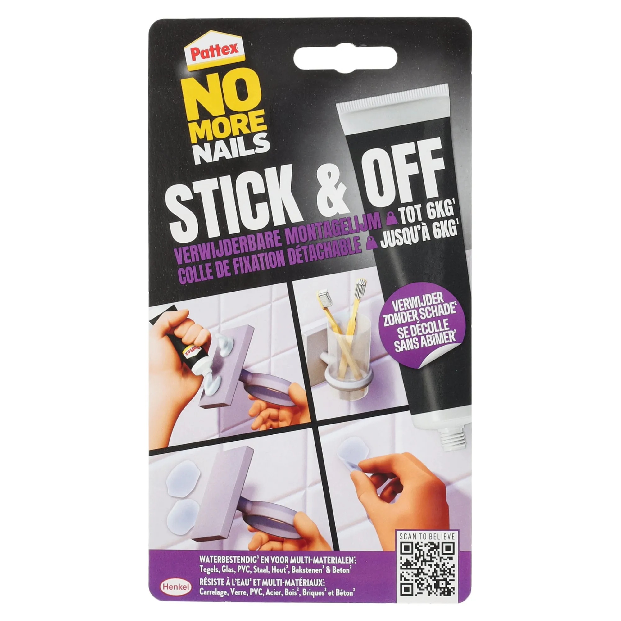Pattex Handgereedschap>Stick and off montagelijm verwijderbaar