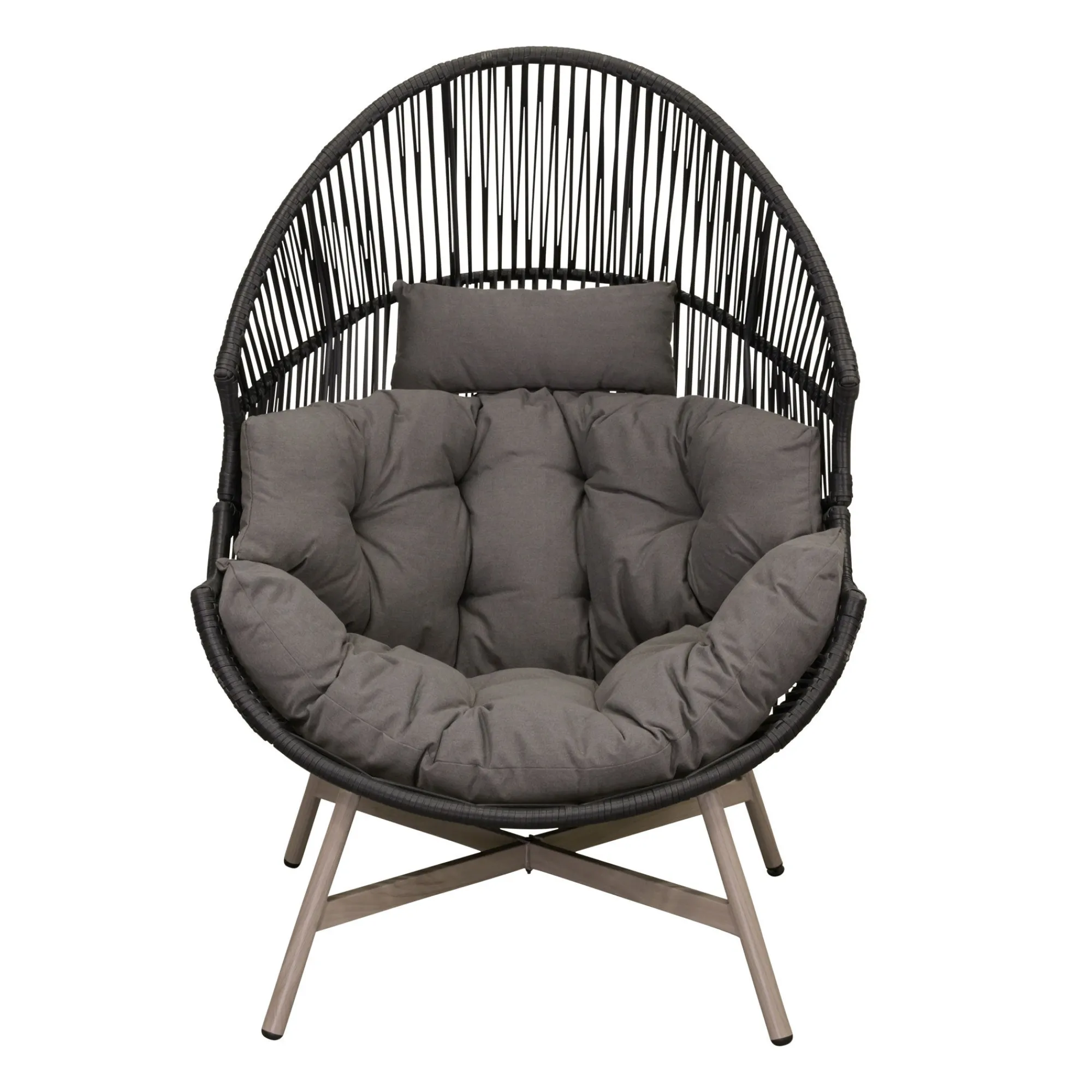 Bois le Duc Tuinstoelen>Stoel ei en voet Cadzand zwart met kussen