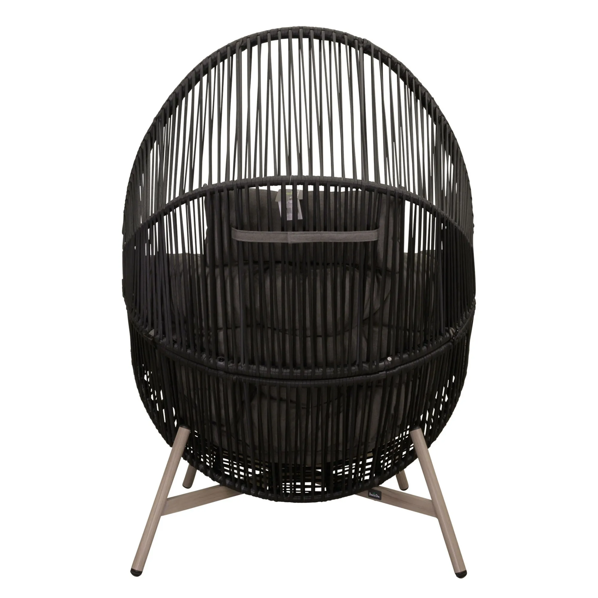 Bois le Duc Tuinstoelen>Stoel ei en voet Cadzand zwart met kussen