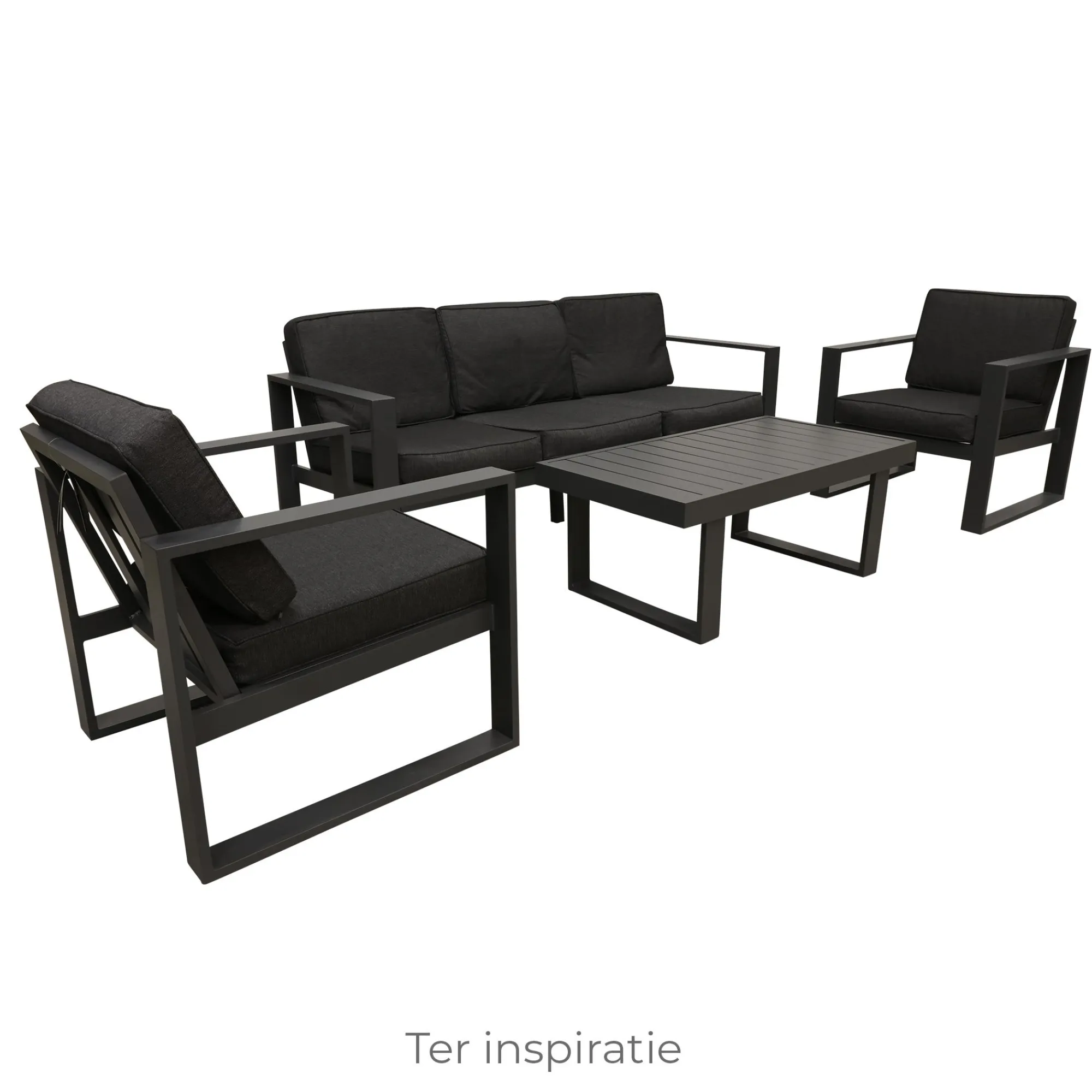 Bois le Duc Loungesets>Stoel Lucito antraciet met kussen