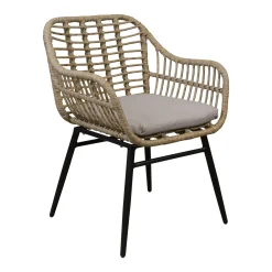 Bois le Duc Tuinstoelen>Stoel Marsella natural met kussen