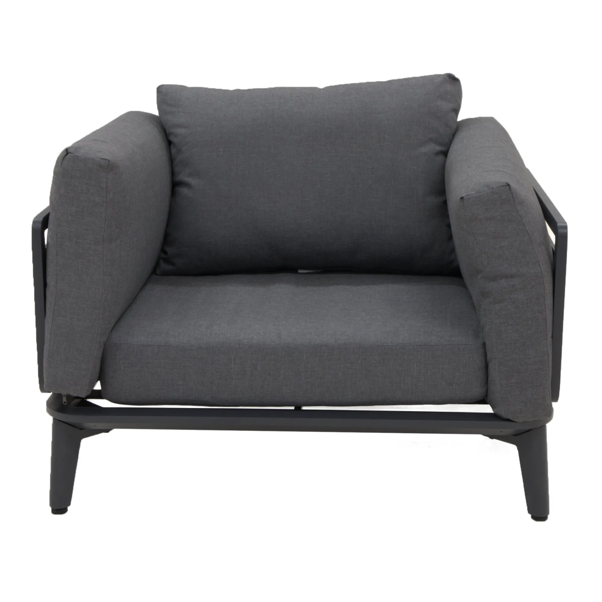Bois le Duc Loungesets>Stoel Pereto antraciet met kussens