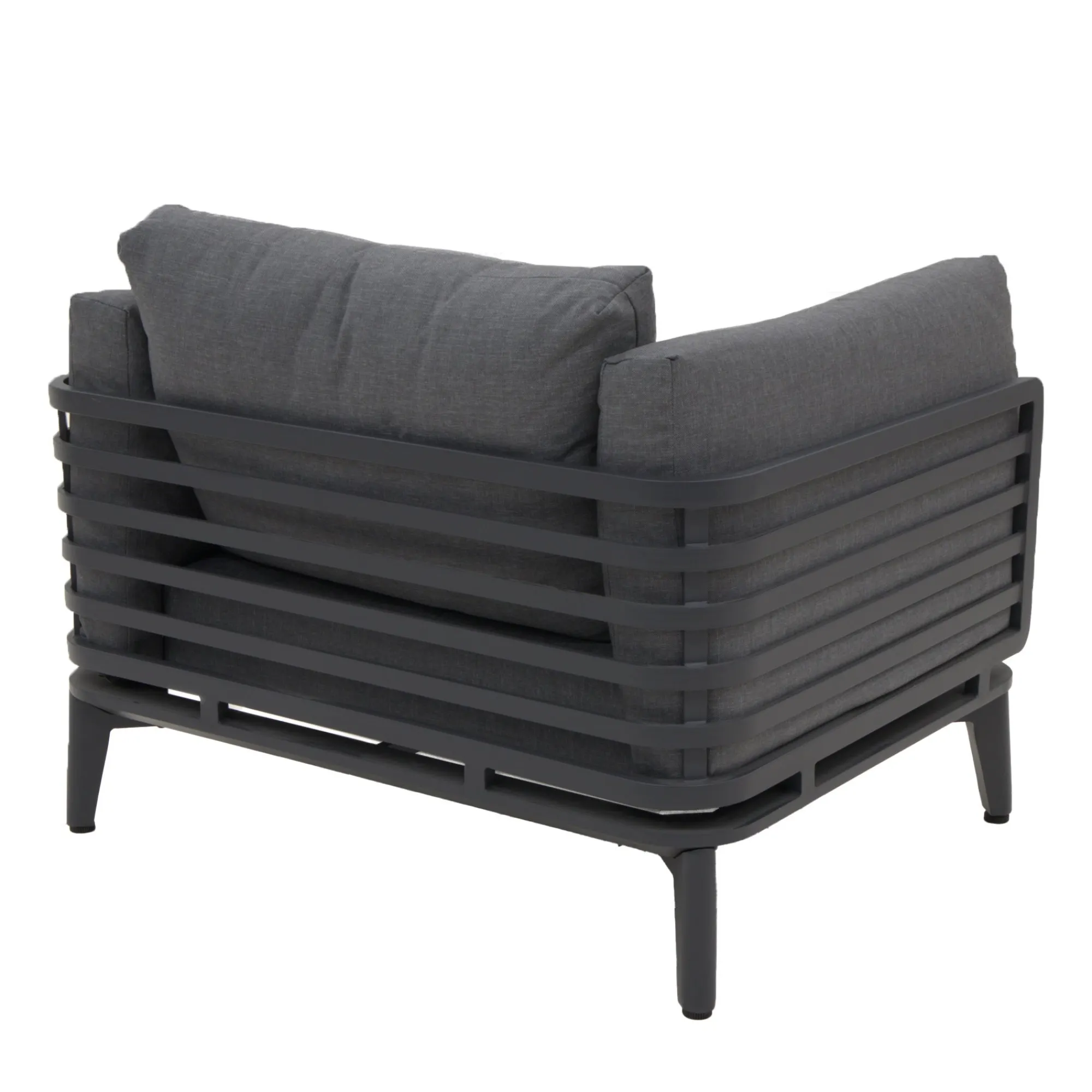 Bois le Duc Loungesets>Stoel Pereto antraciet met kussens