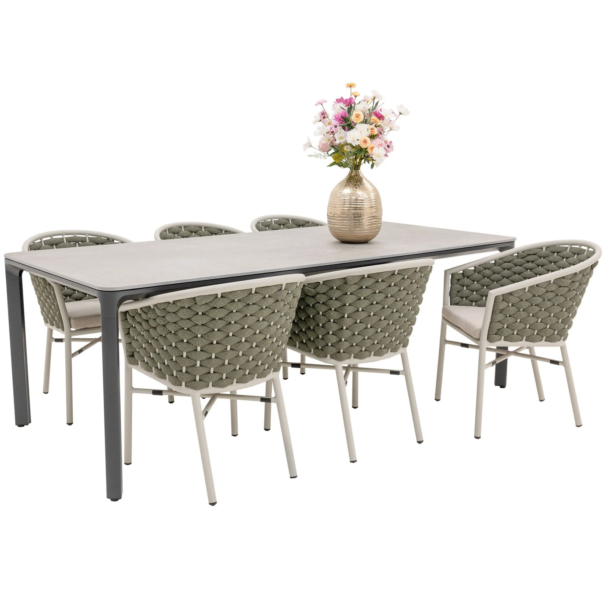 Bois le Duc Tuinstoelen>Stoel Stapel Serina milky grey met kussen