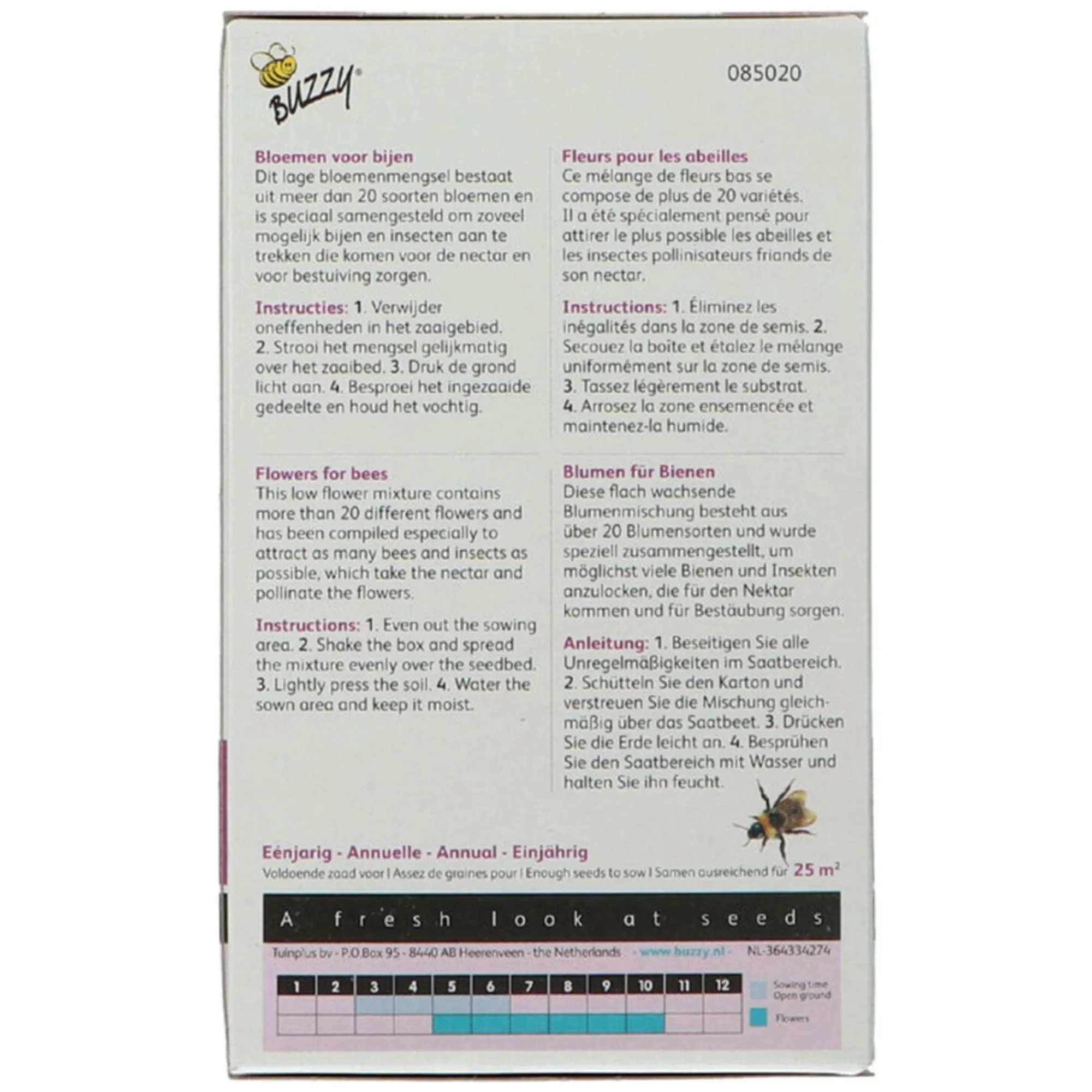 Buzzy Moestuin>Strooidoosje Friendly Flowers Bijen