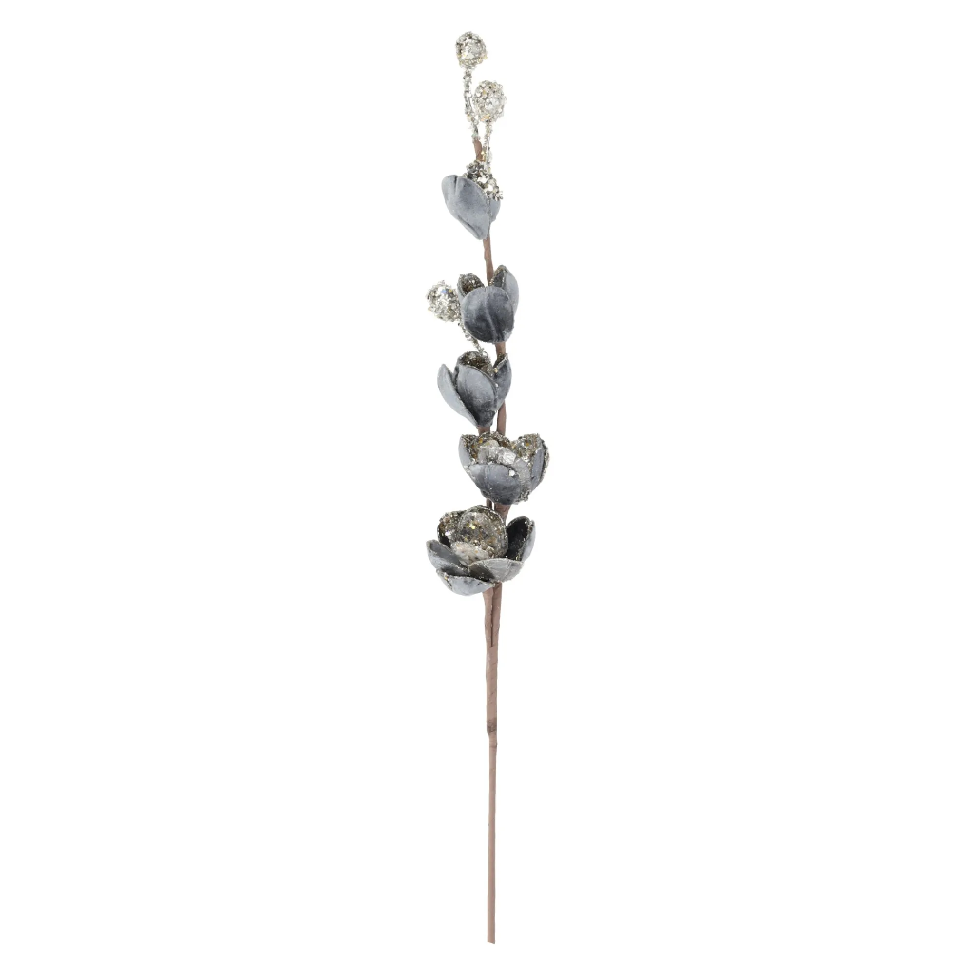 Kunstplanten En Kunstbloemen|Kerstdecoratie>Tak Magnolia 89cm winter lux gray