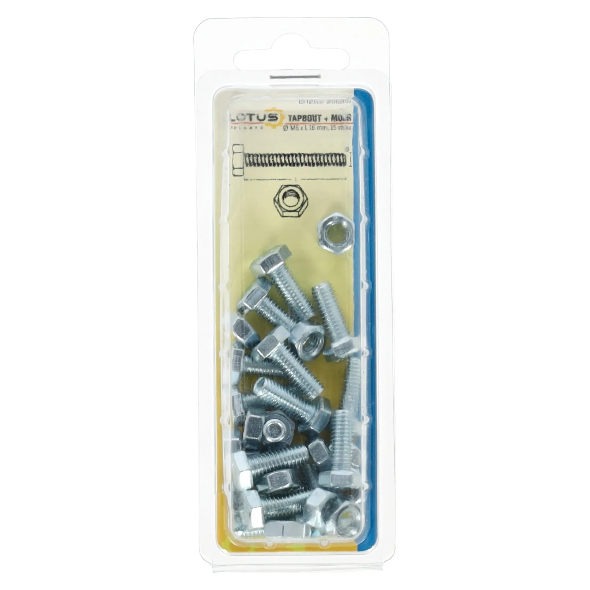 Lotus Bouw>Tapbout met moer M6 x 16 mm 15st.