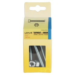 Lotus Bouw>Tapbout met moer M8 x 60 mm 4st.