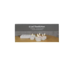 O'malley Kaarsen>Theelicht LED 6 stuks - warm wit - oplaadbaar